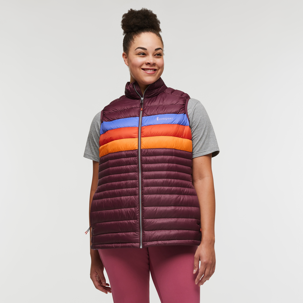 Fuego Down Vest - Plus Size - Women's, Wine Strips