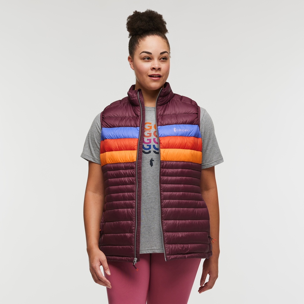 Fuego Down Vest - Plus Size - Women's, Wine Strips