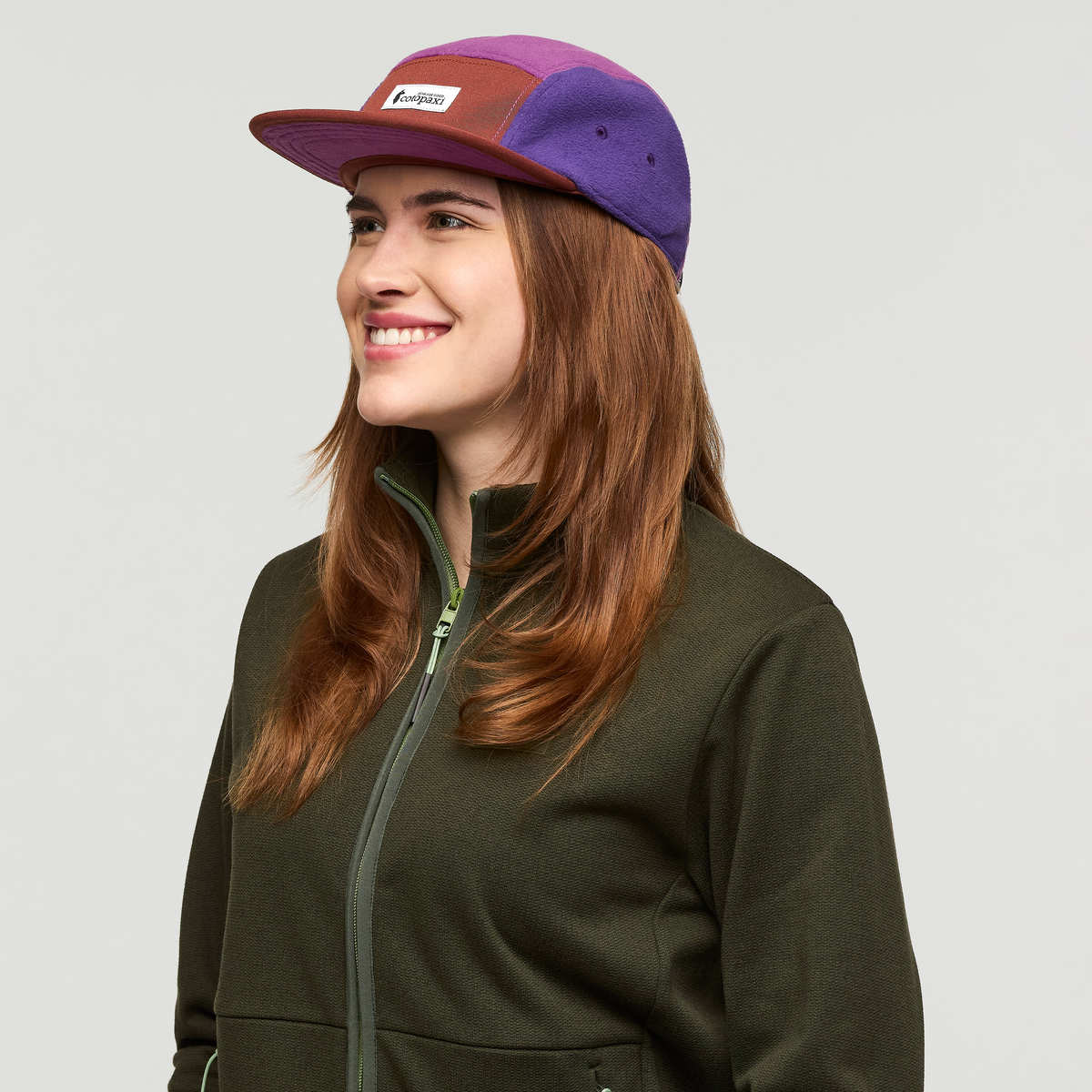 Fleece 5-Panel Hat, Rusty/Mauve