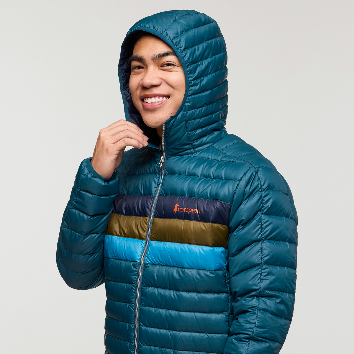 Fuego Hooded Down Jacket - Men's, Abyss Stripes
