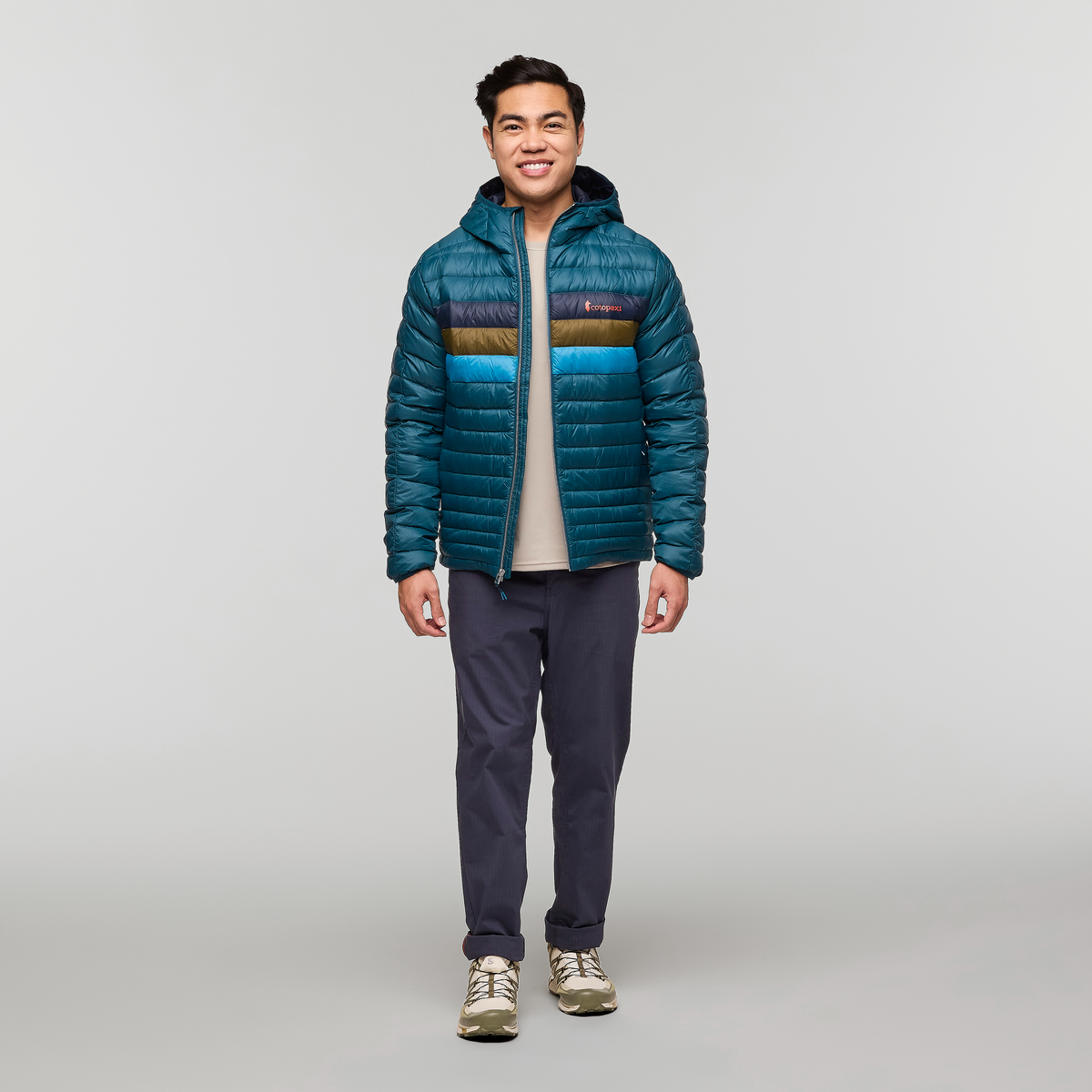 Fuego Hooded Down Jacket - Men's, Abyss Stripes