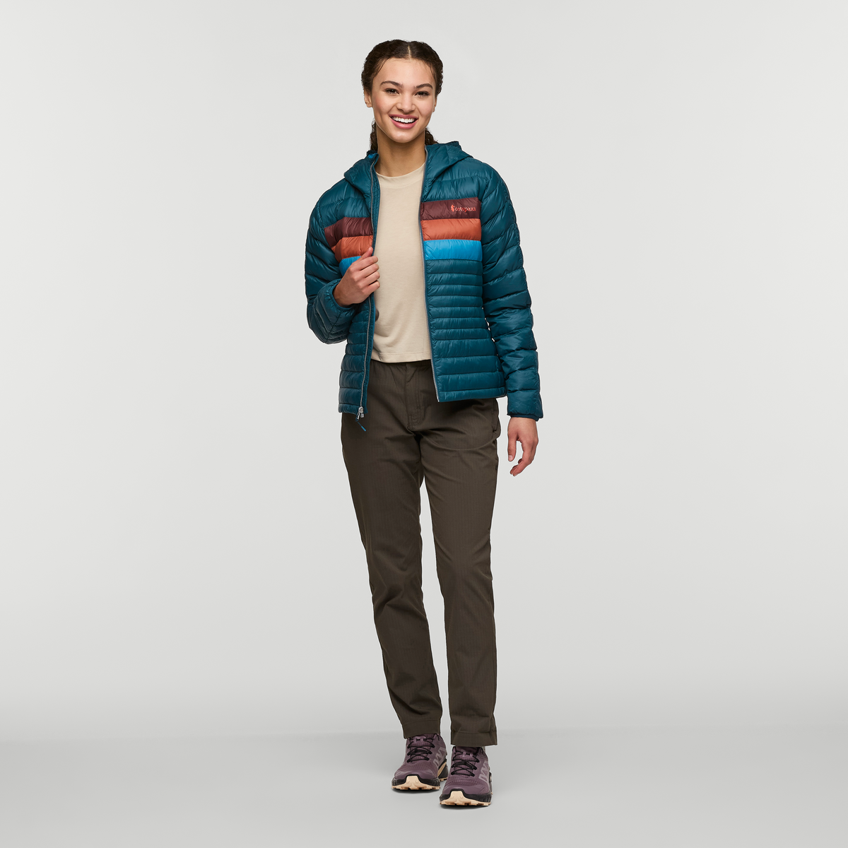 Fuego Hooded Down Jacket - Women's, Abyss Stripes