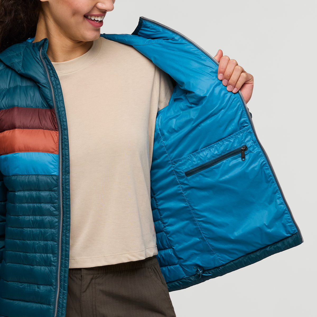 Fuego Hooded Down Jacket - Women's, Abyss Stripes
