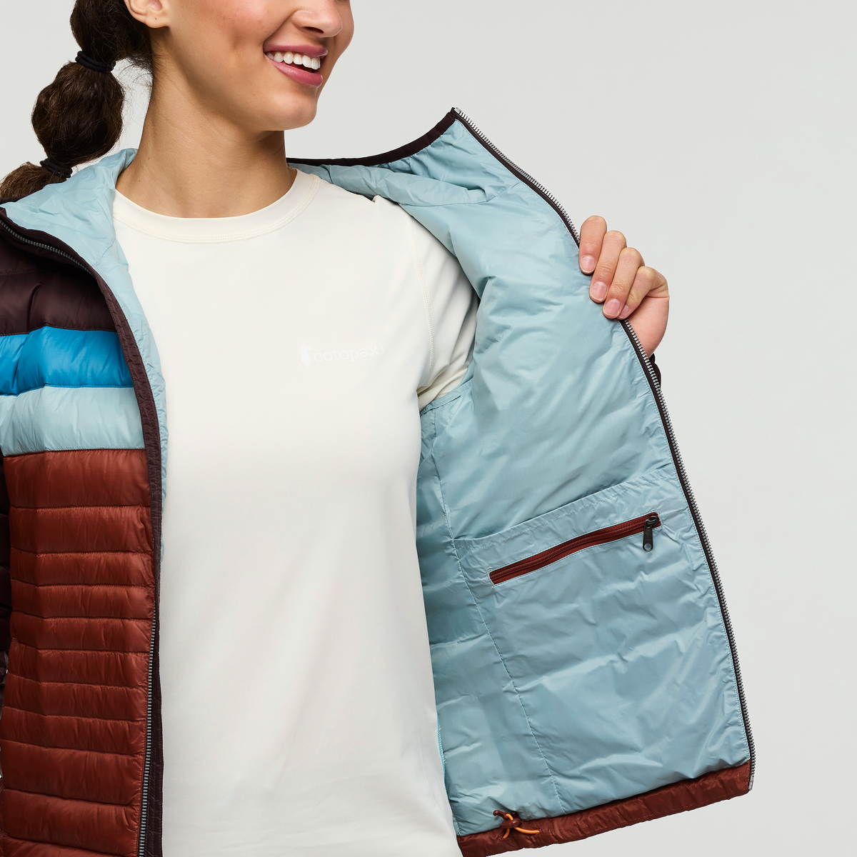 Fuego Down Hooded Jacket - Women's, Coffee/Rusty