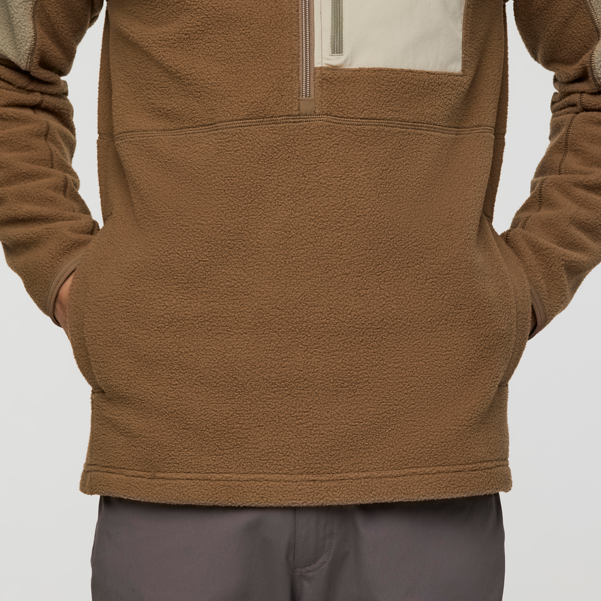 Abrazo Half-Zip Fleece Jacket - Men's, Stone and Dune