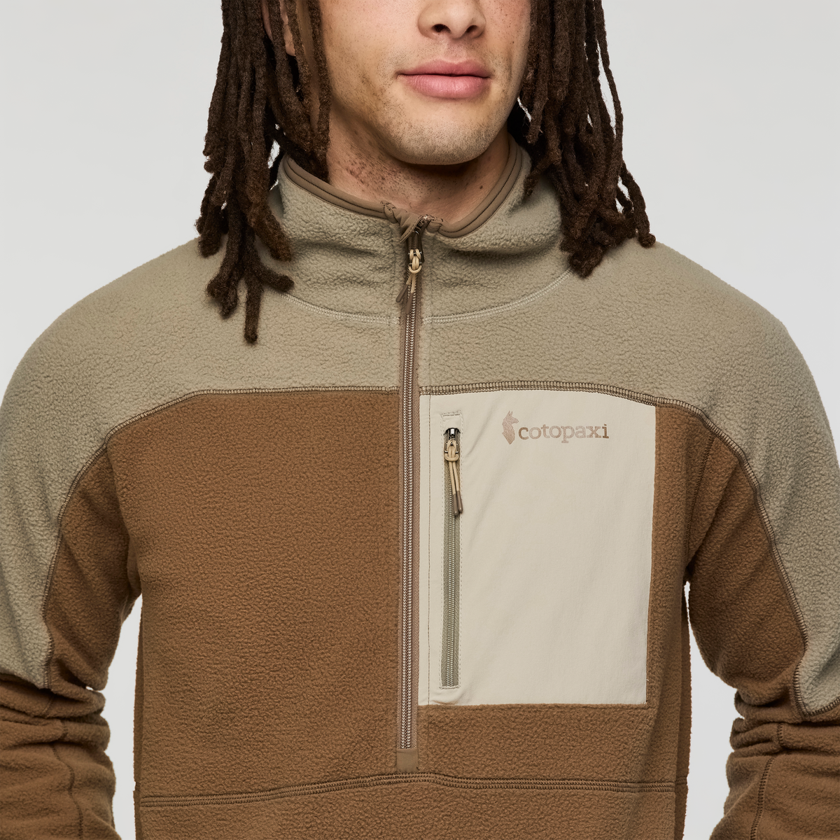 Abrazo Half-Zip Fleece Jacket - Men's, Stone and Dune