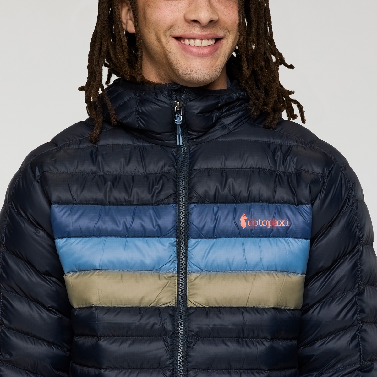 Fuego Hooded Down Jacket - Men's, Carbon Stripes