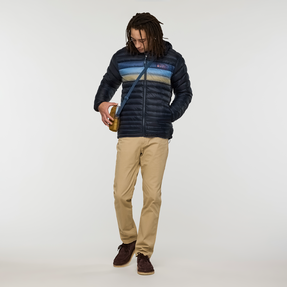 Fuego Hooded Down Jacket - Men's, Carbon Stripes