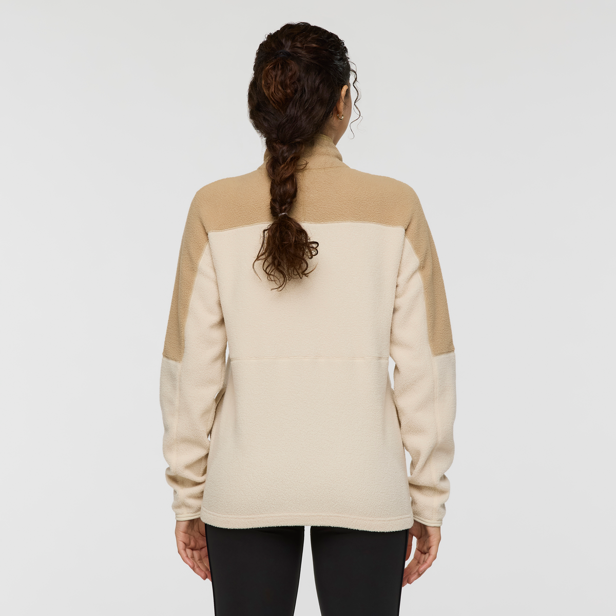 Abrazo Hooded Full-Zip Fleece Jacket - Women's, Khaki and cream