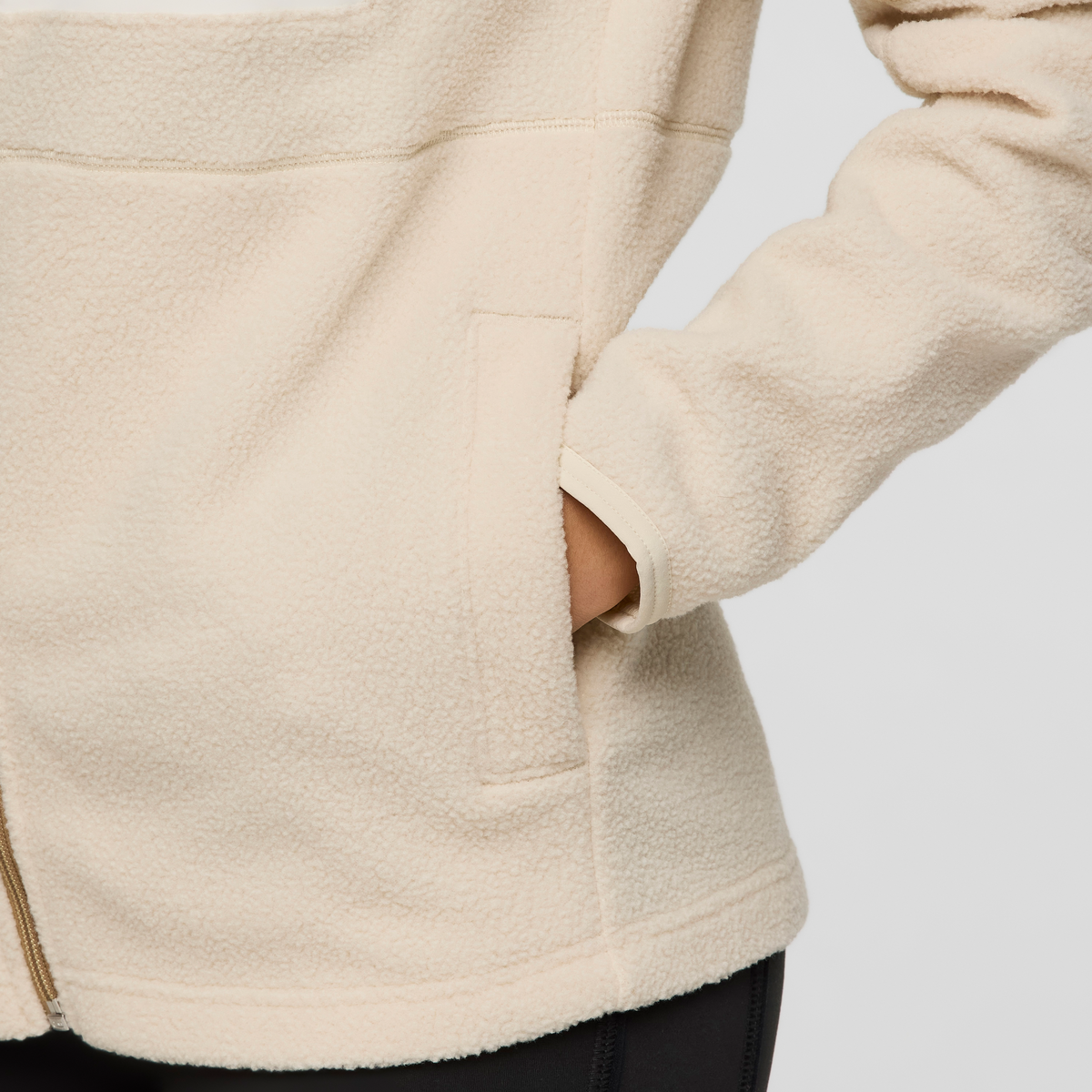 Abrazo Hooded Full-Zip Fleece Jacket - Women's, Khaki and cream