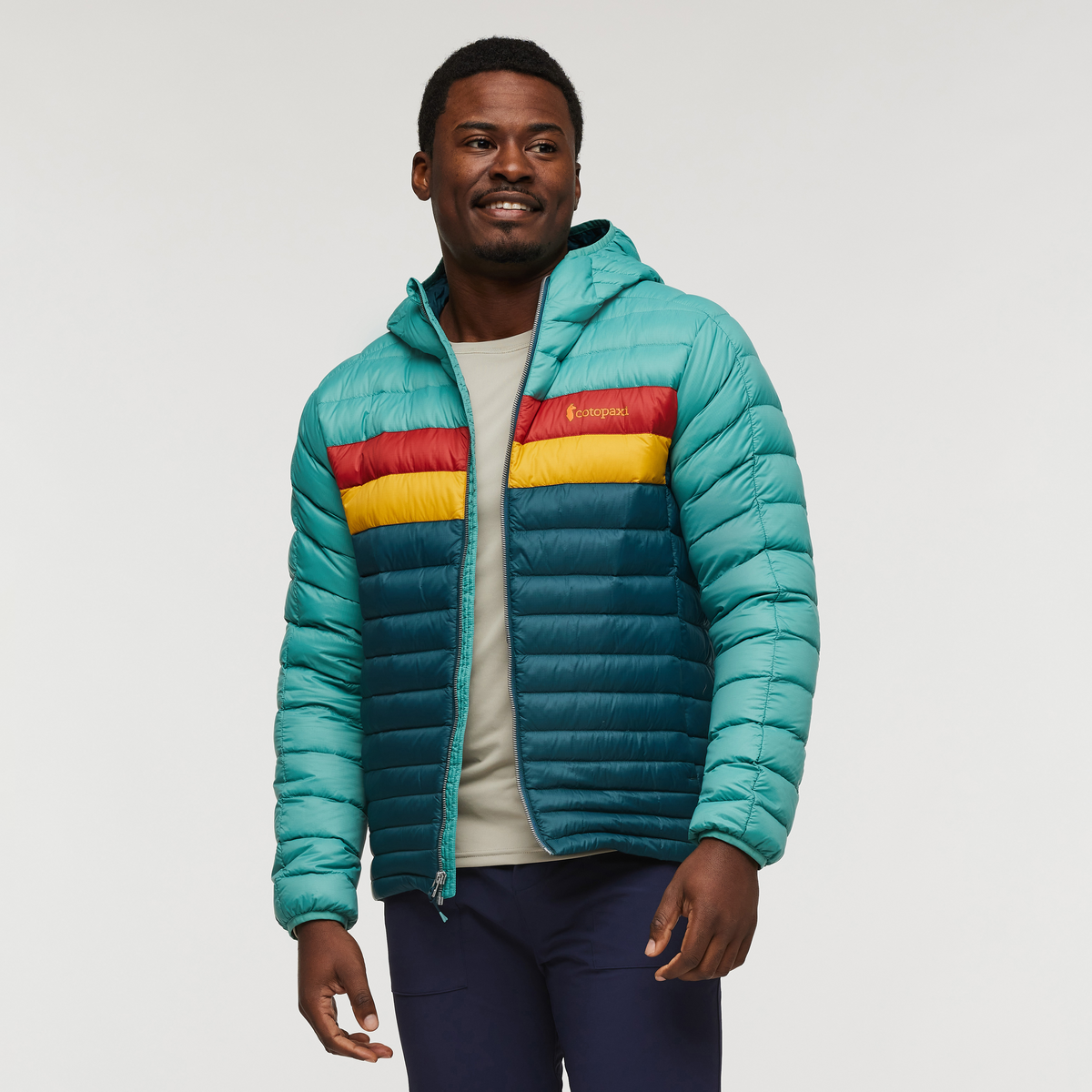 Fuego Hooded Down Jacket - Men's, Coastal/Abyss