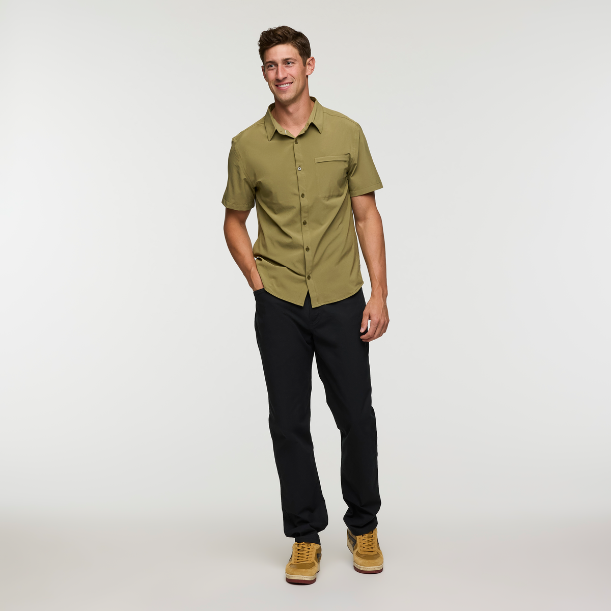 Cambio Button Up Shirt - Solid Men's, Moss
