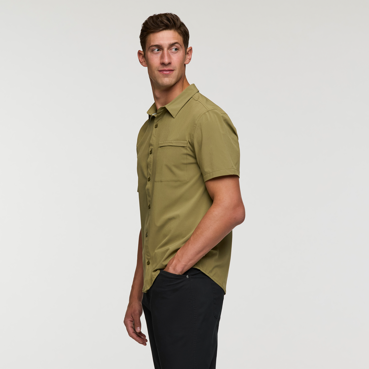 Cambio Button Up Shirt - Solid Men's, Moss