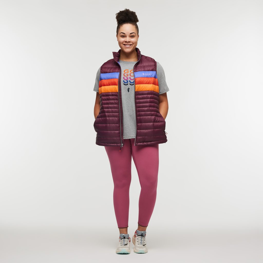Fuego Down Vest - Plus Size - Women's, Wine Strips