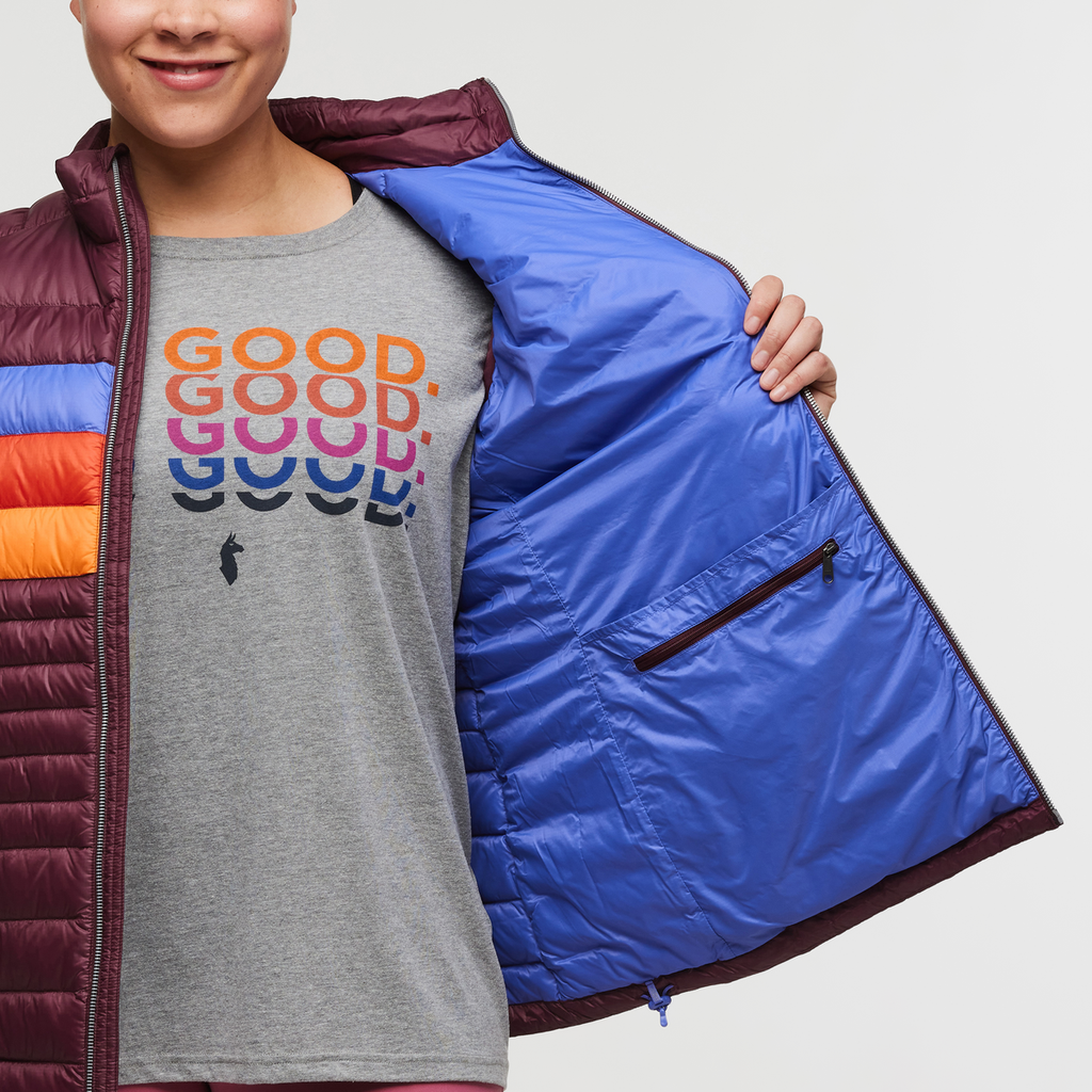 Fuego Down Vest - Plus Size - Women's, Wine Strips