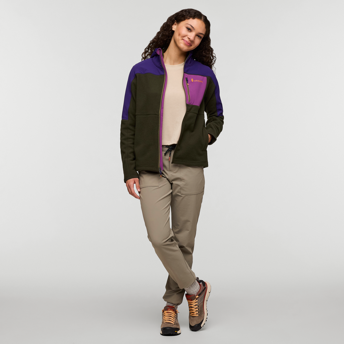 Abrazo Hooded Full-Zip Fleece Jacket - Women's, Black Violet and Woods