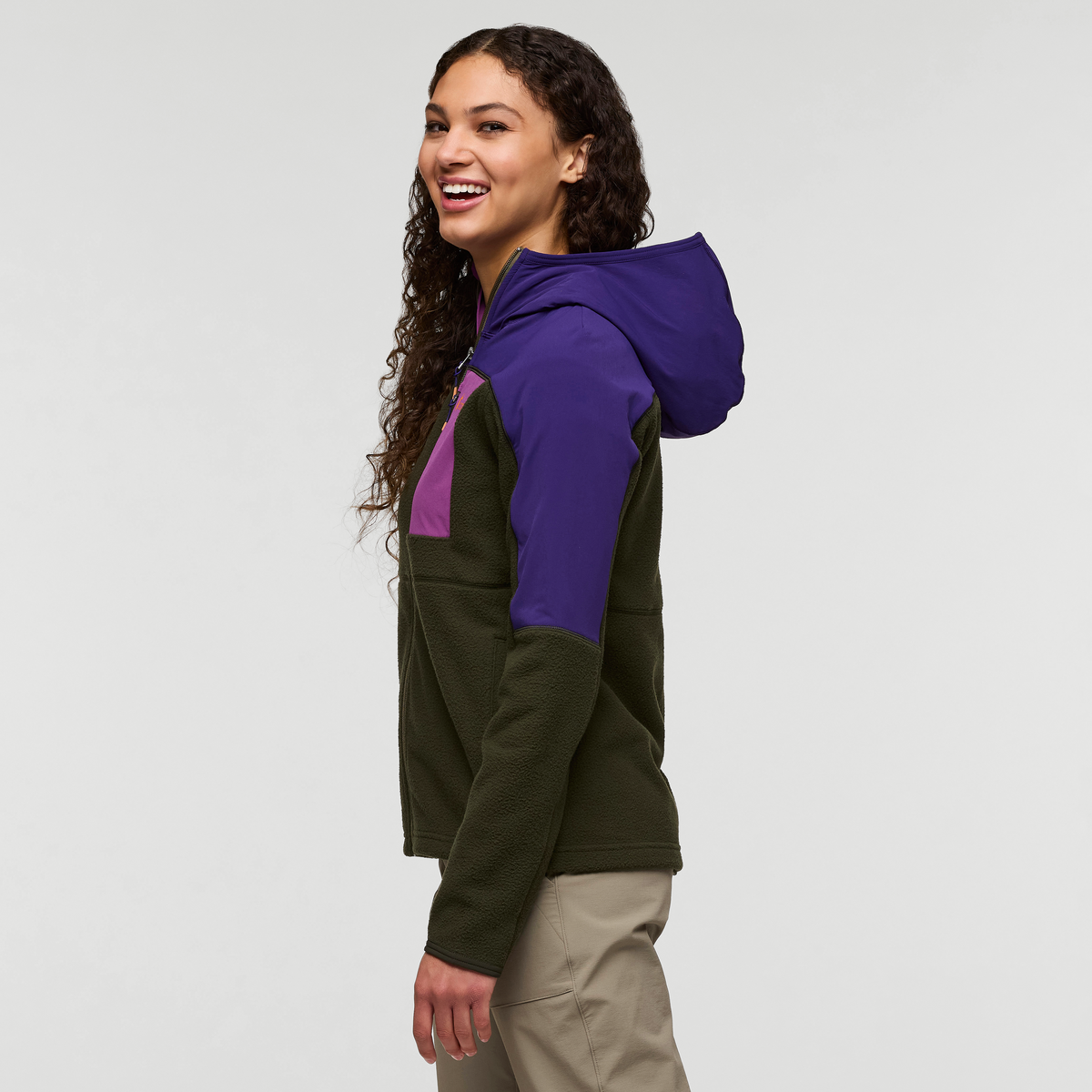 Abrazo Hooded Full-Zip Fleece Jacket - Women's, Black Violet and Woods