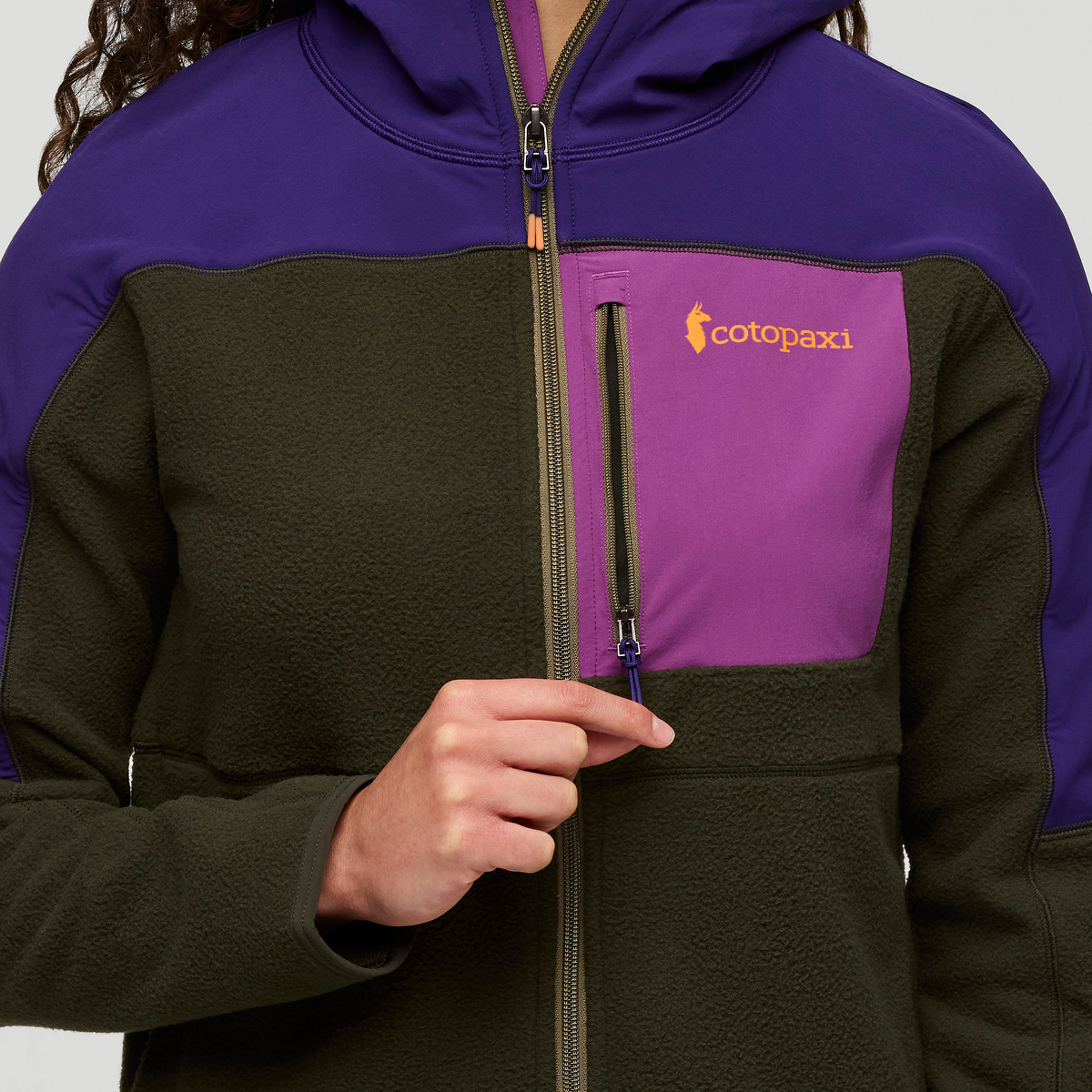 Abrazo Hooded Full-Zip Fleece Jacket - Women's, Black Violet and Woods