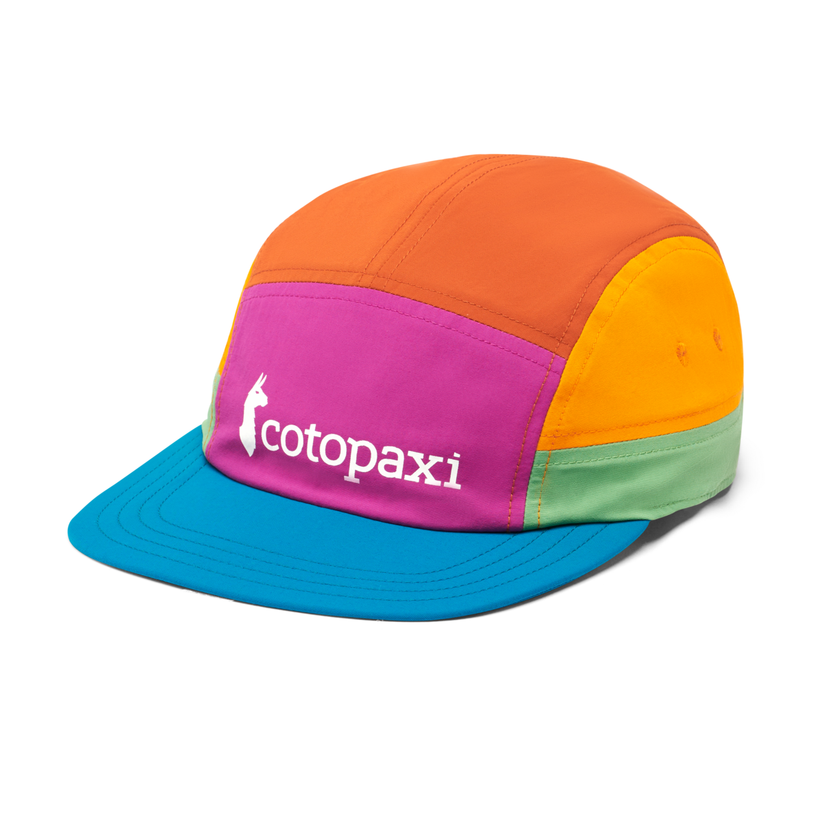 Cotopaxi Tech 5-Panel Hat, Raspberry/Gulf