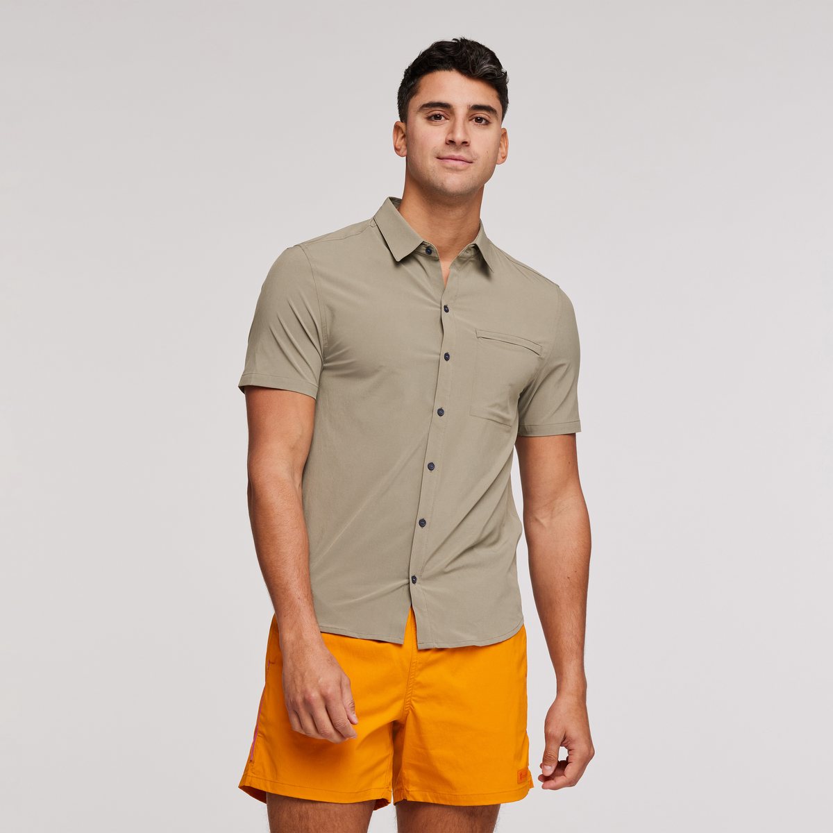 Cambio Button Up Shirt - Solid Men's, Stone