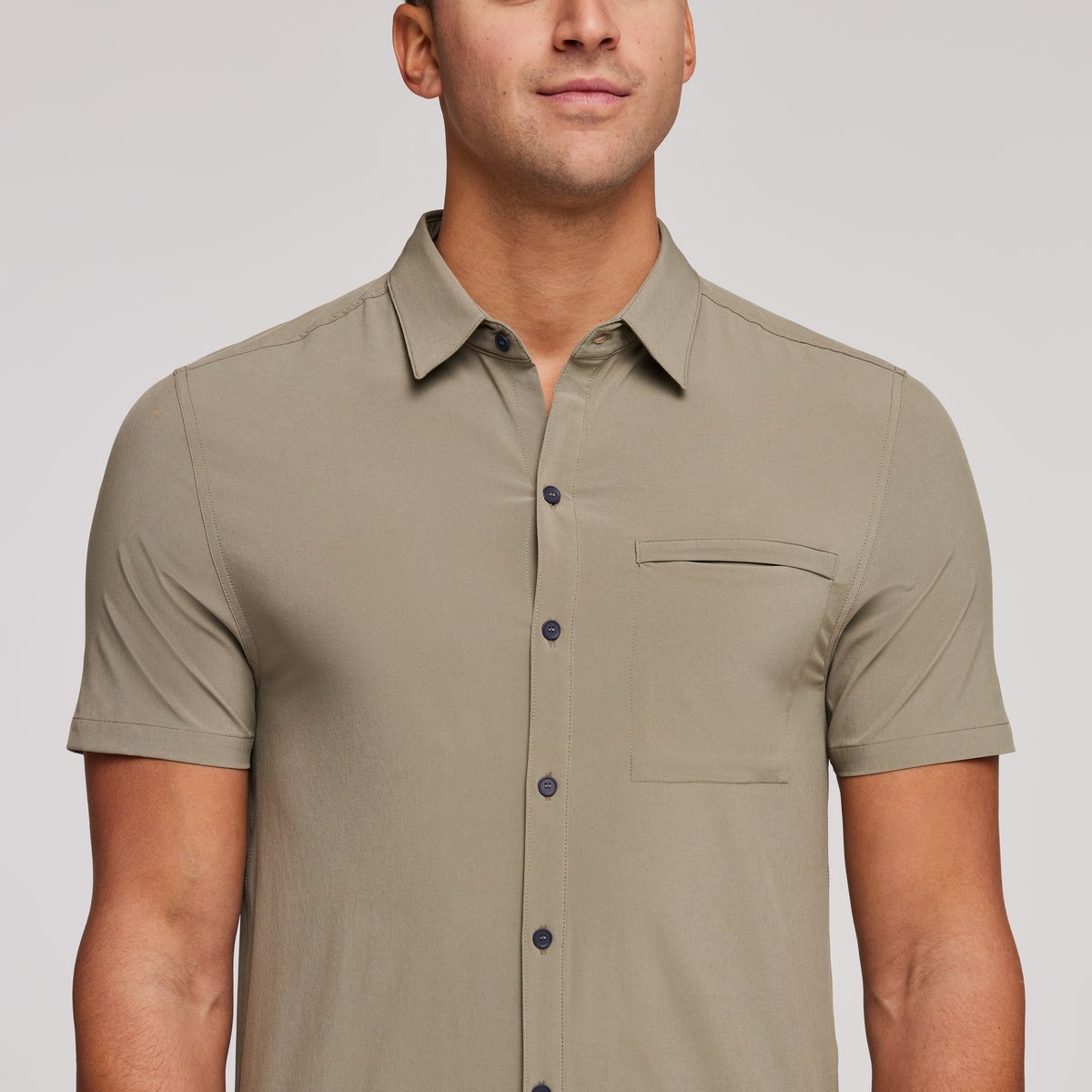 Cambio Button Up Shirt - Solid Men's, Stone