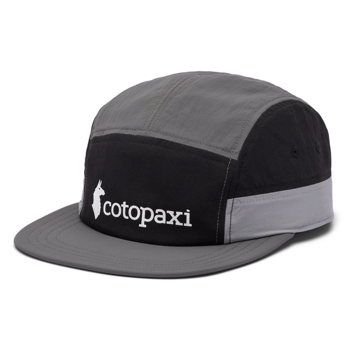 Cotopaxi Tech 5-Panel Hat, Black and Cinder