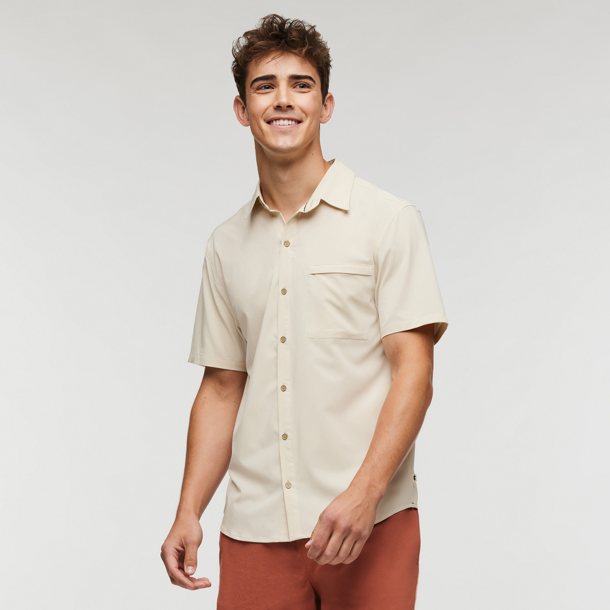 Cambio Button Up Shirt - Solid Men's, Cream