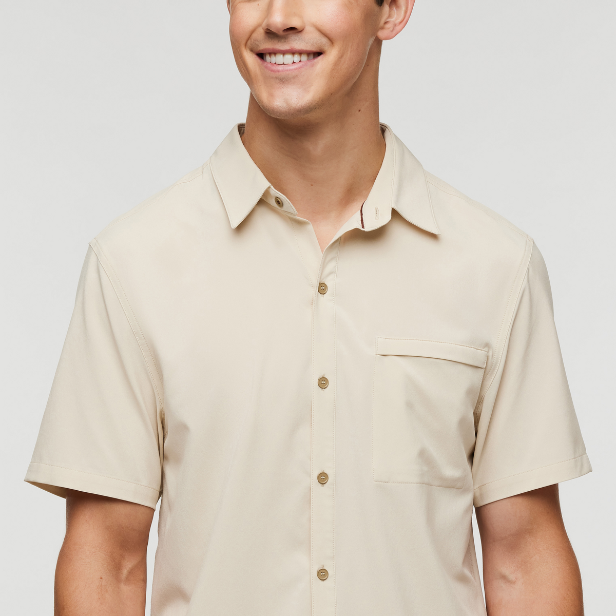 Cambio Button Up Shirt - Solid Men's, Cream