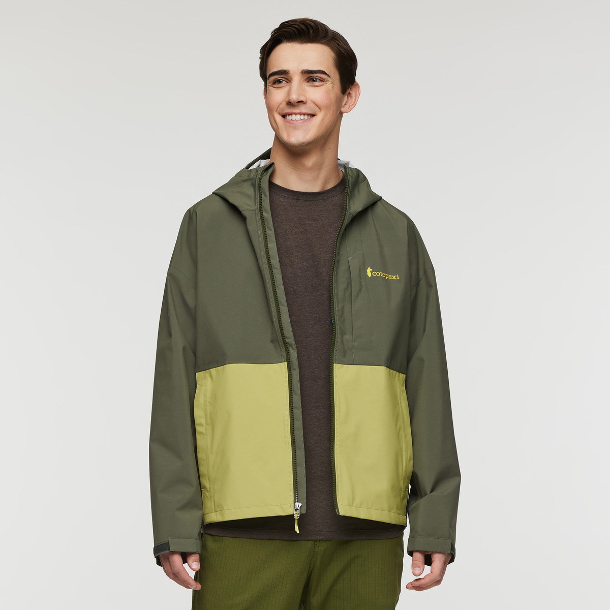 Cielo Rain Jacket - Men's, Fatigue and Lemongrass