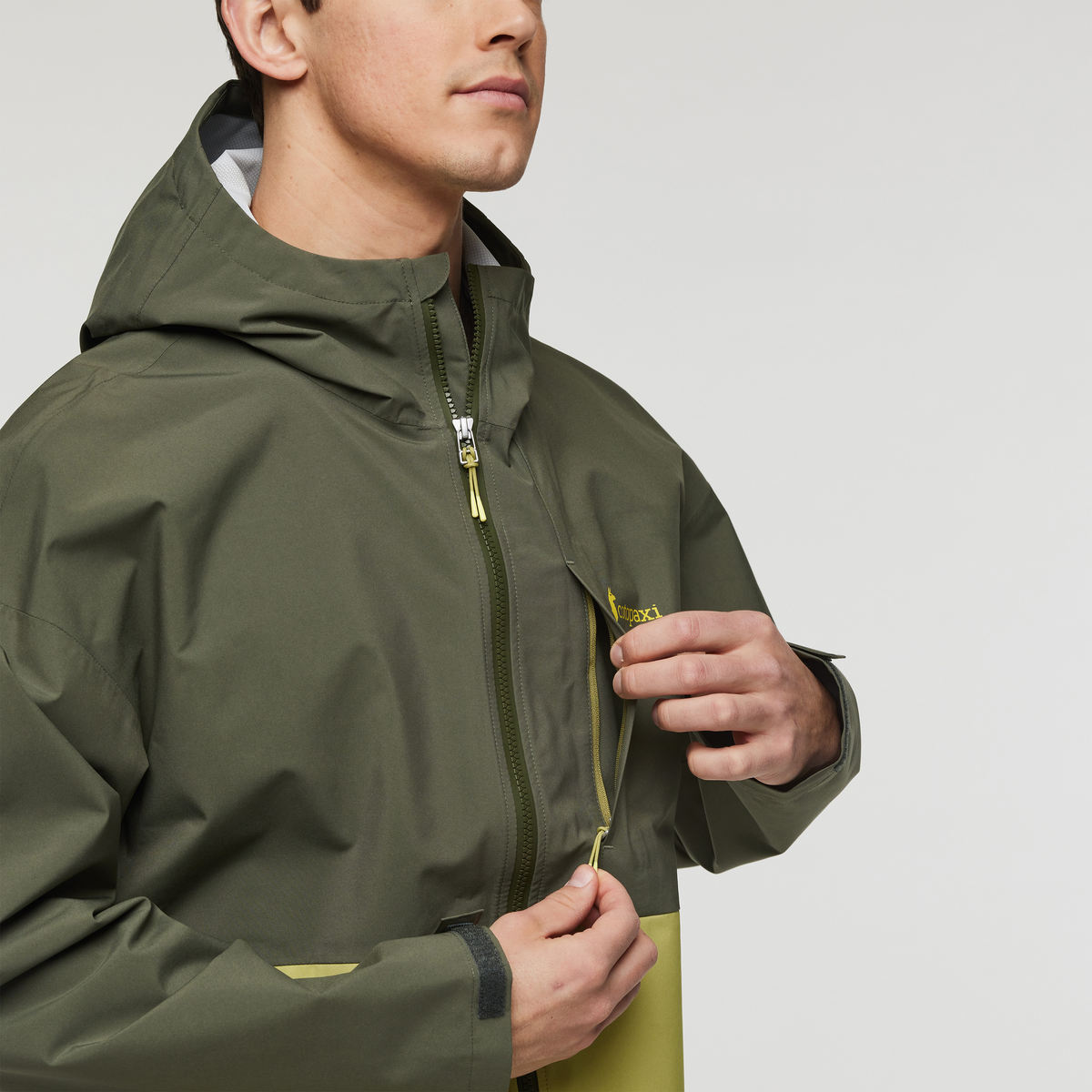 Cielo Rain Jacket - Men's, Fatigue and Lemongrass