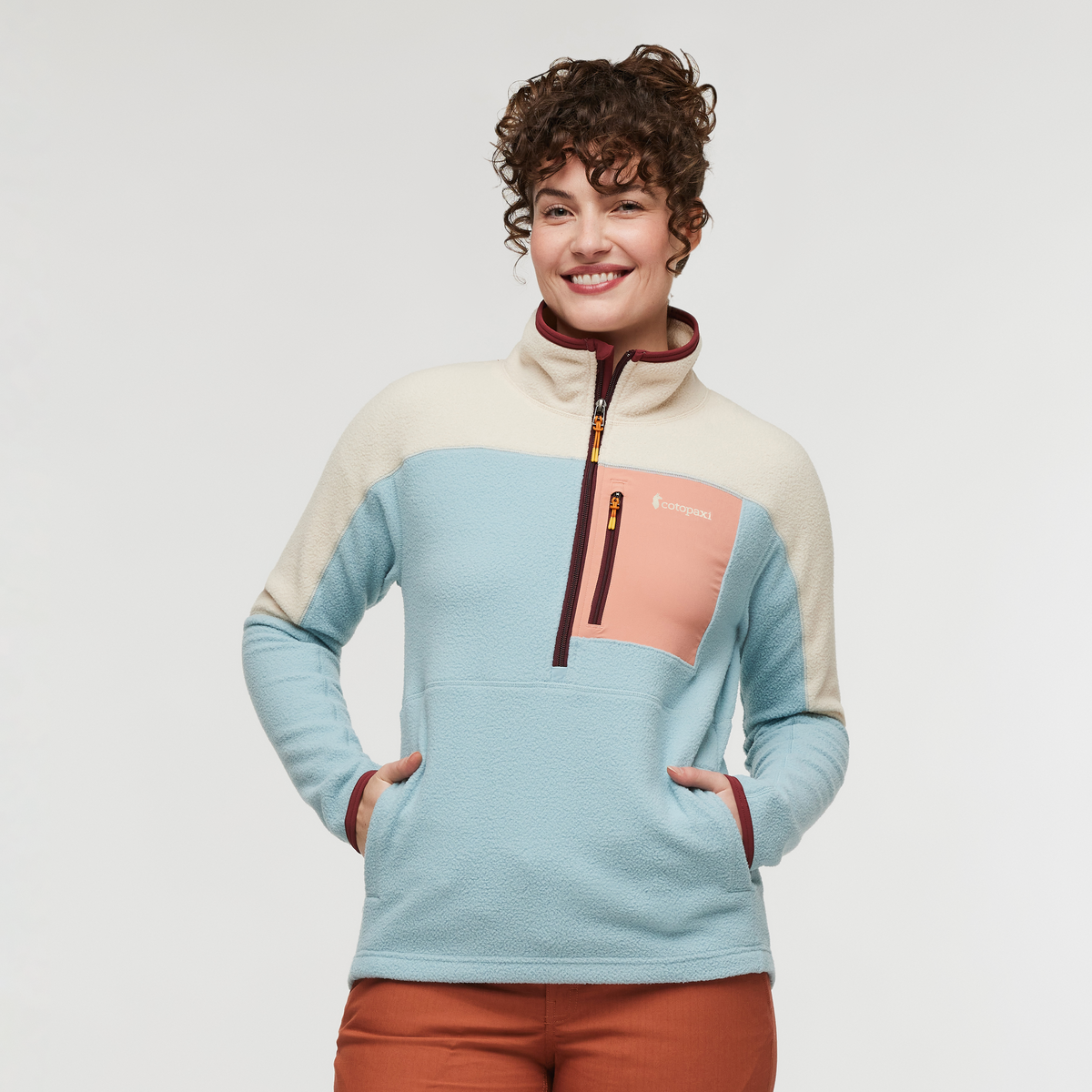Abrazo Half-Zip Fleece Jacket - Women's, Cream/Sea Spray