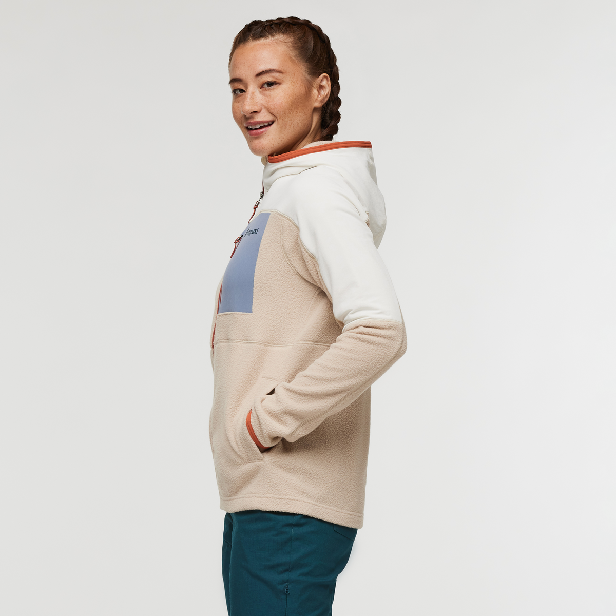 Abrazo Hooded Full-Zip Fleece Jacket - Women's, Bone and Oatmeal