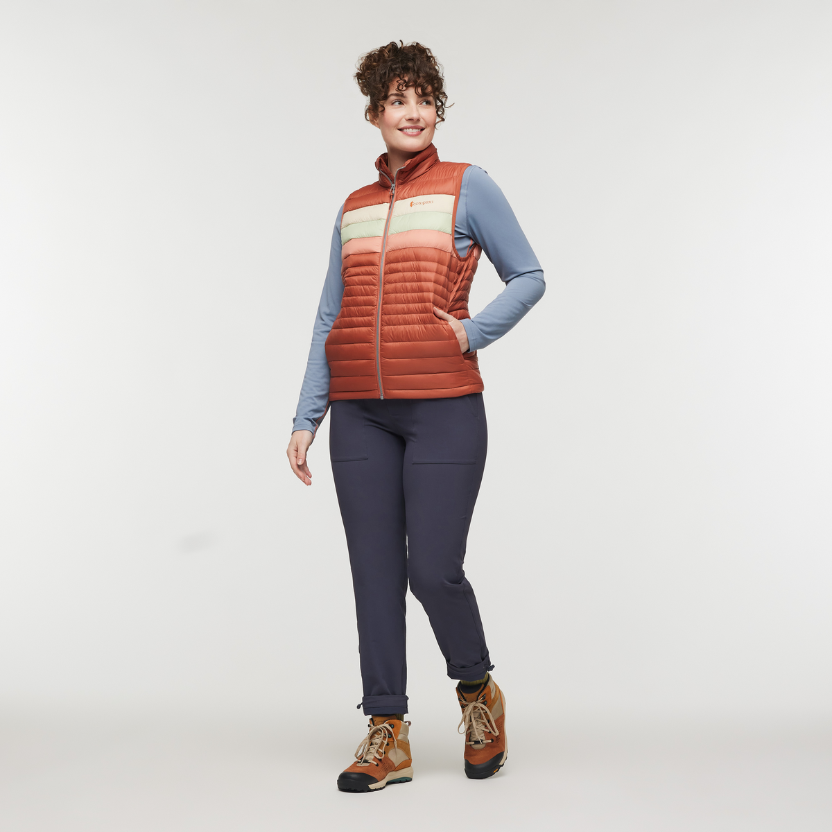 Fuego Down Vest - Women's, Faded Brick Stripes
