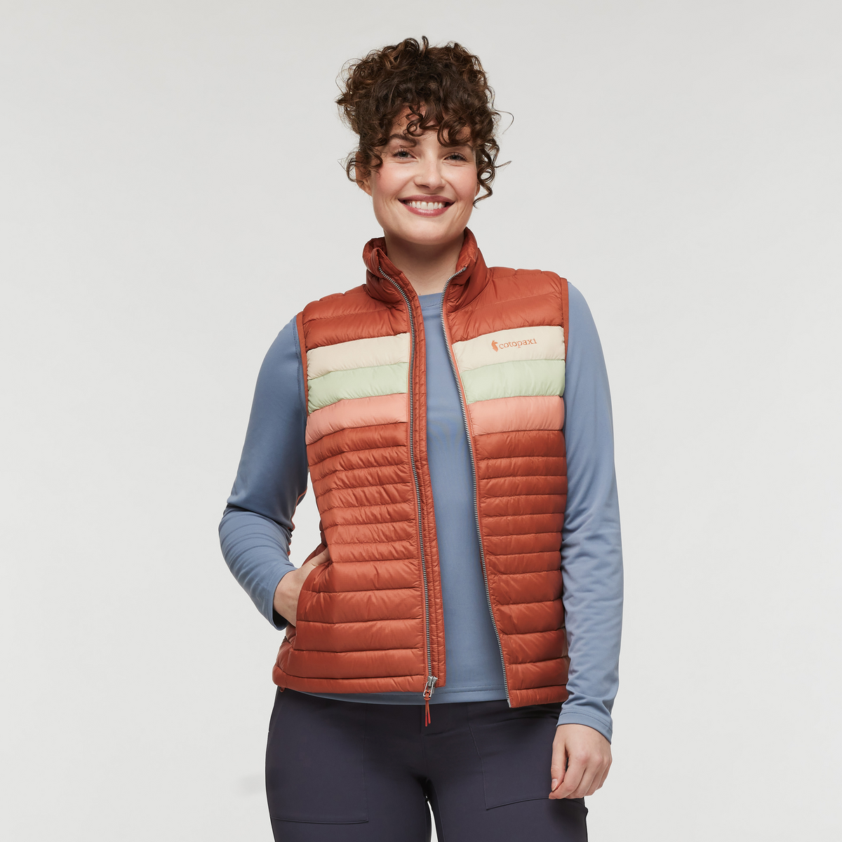 Fuego Down Vest - Women's, Faded Brick Stripes