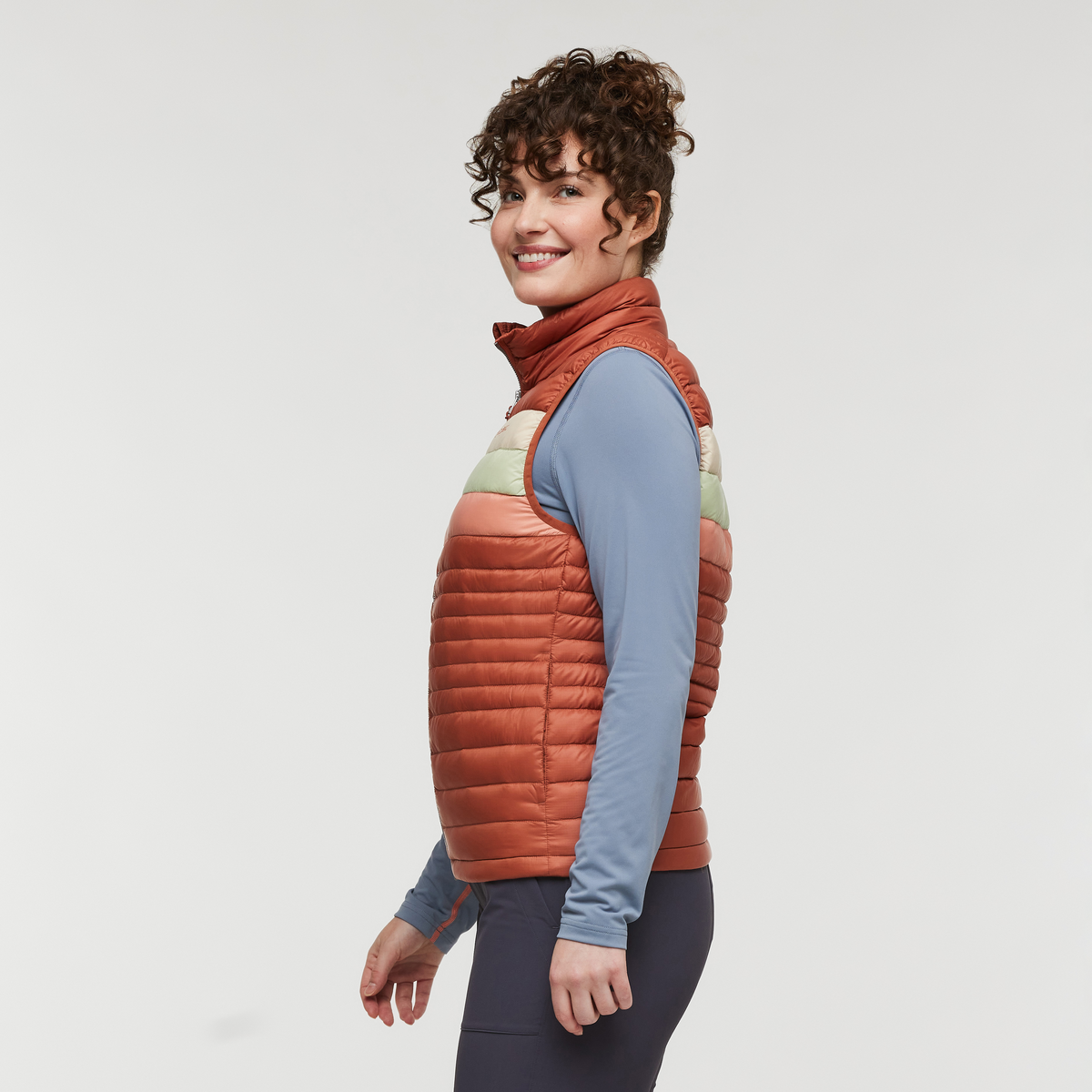 Fuego Down Vest - Women's, Faded Brick Stripes