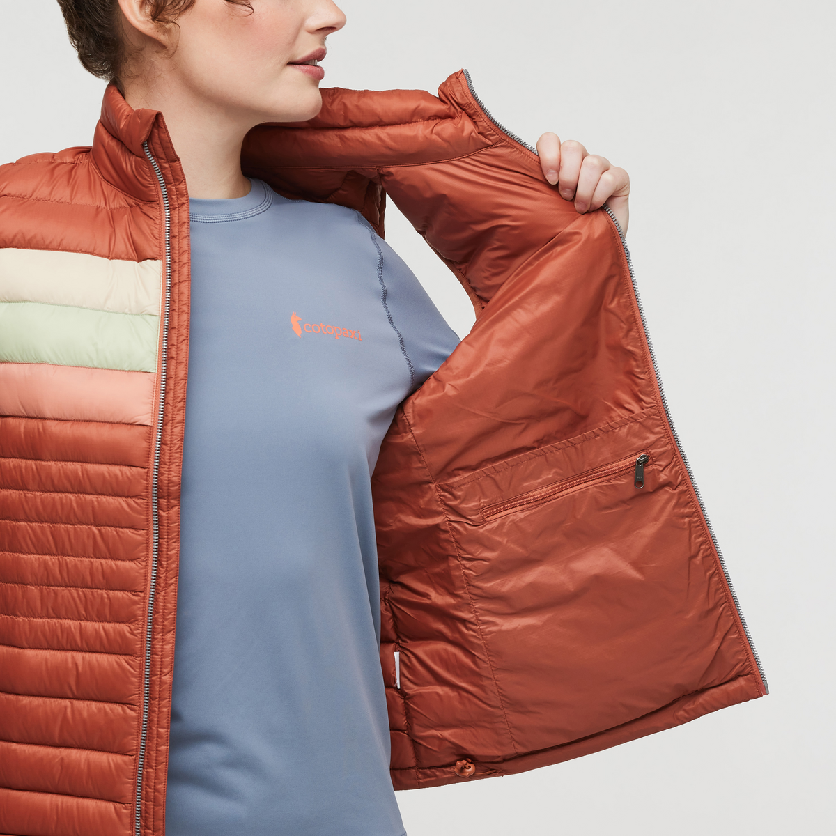 Fuego Down Vest - Women's, Faded Brick Stripes