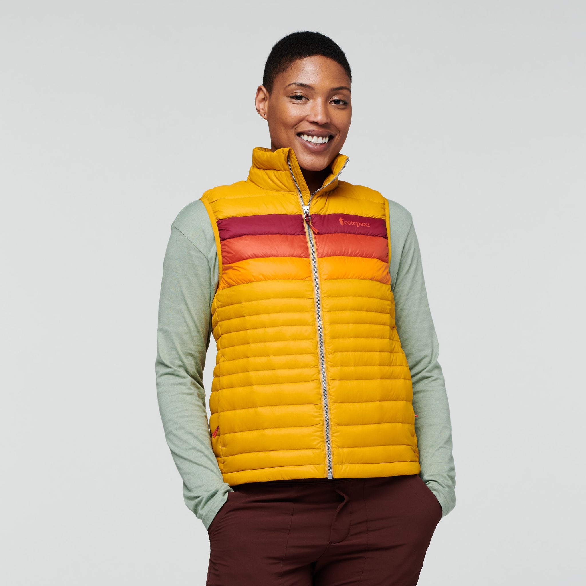 Fuego Down Vest - Women's, Amber Stripes