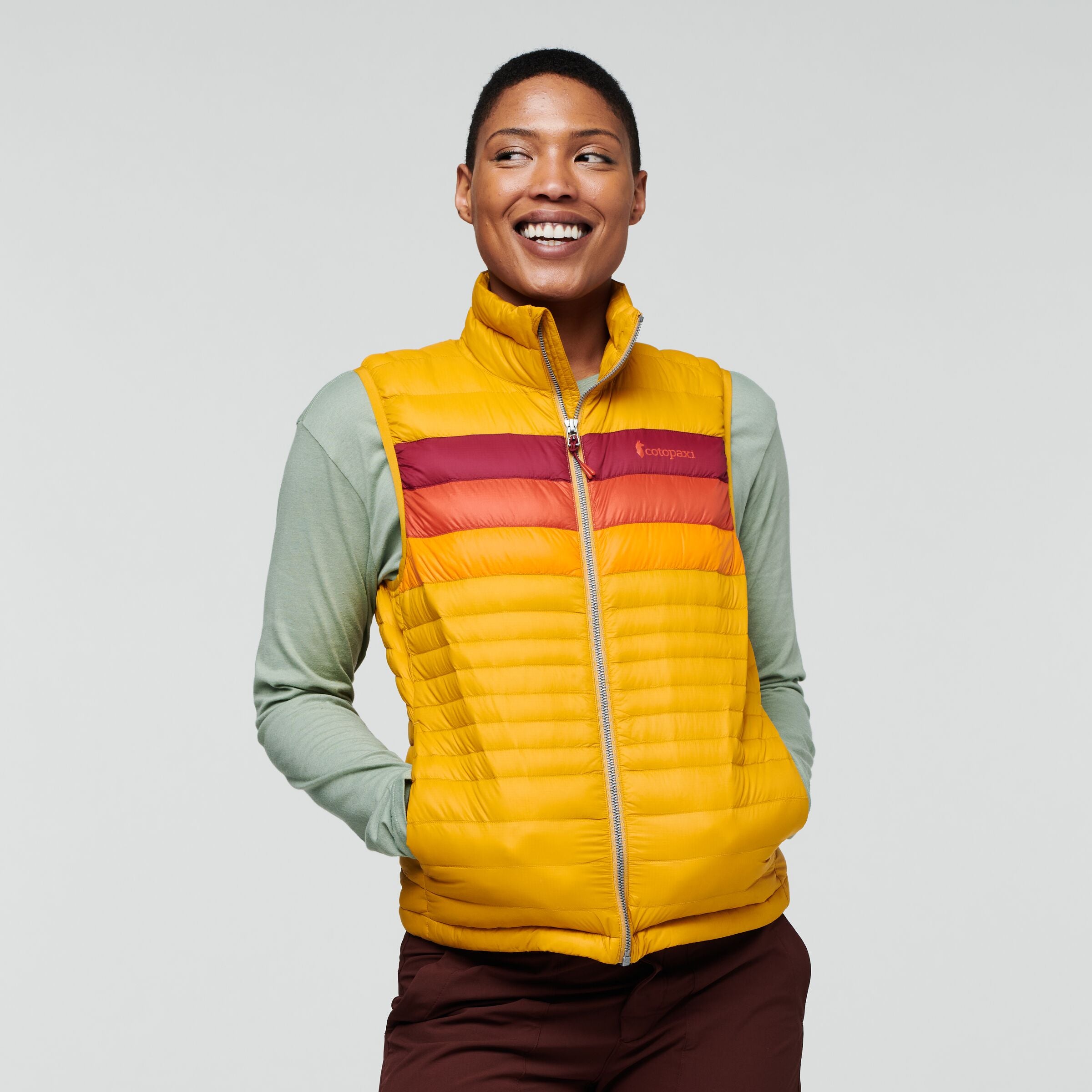 Fuego Down Vest - Women's, Amber Stripes