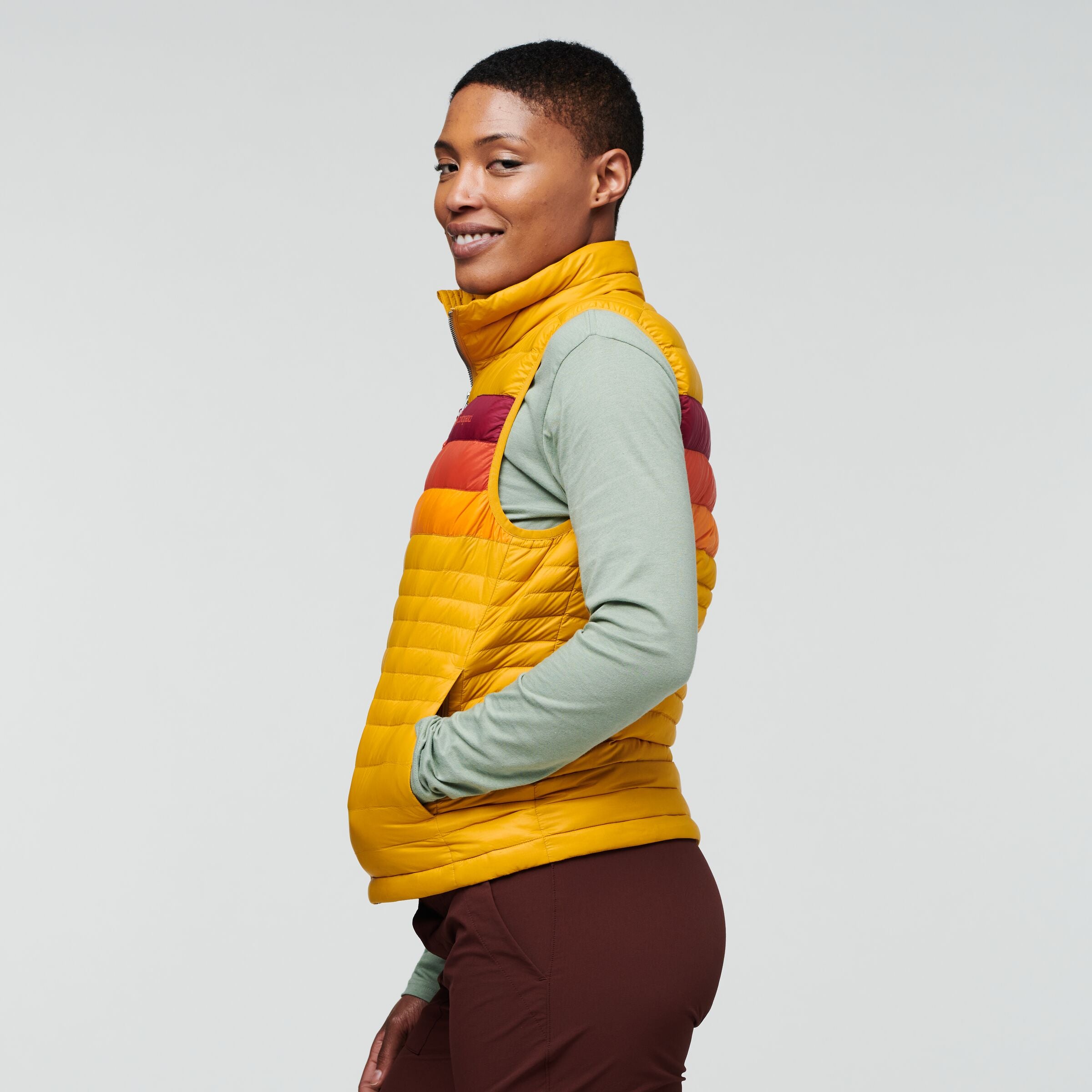 Fuego Down Vest - Women's, Amber Stripes