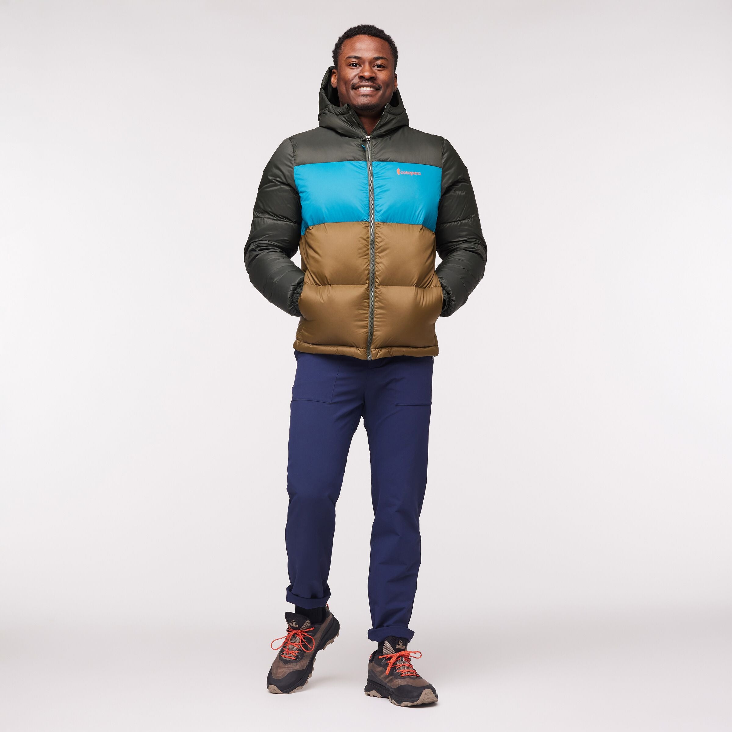 Solazo Down Hooded Jacket - Mens, Woods/Gulf