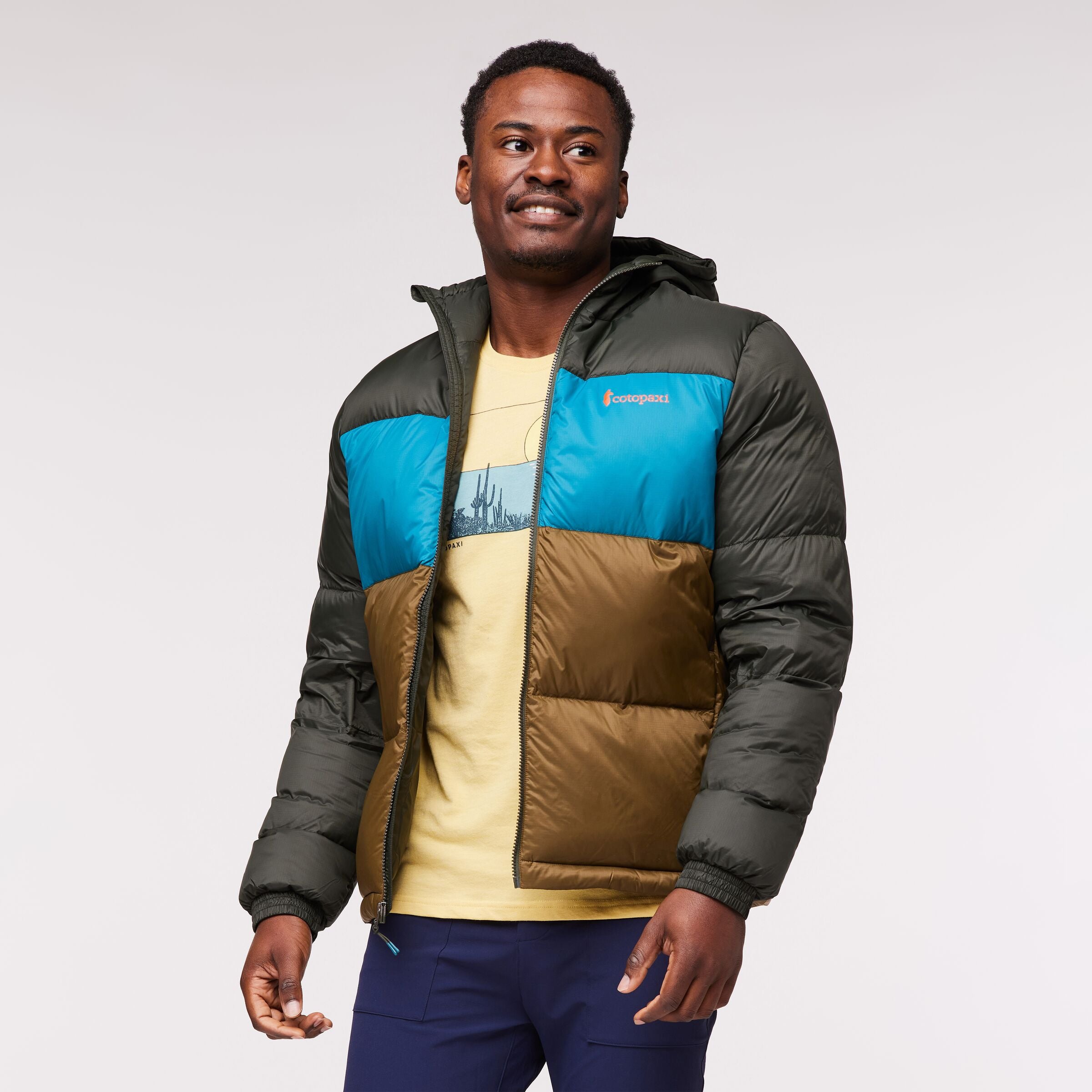 Solazo Down Hooded Jacket - Mens, Woods/Gulf