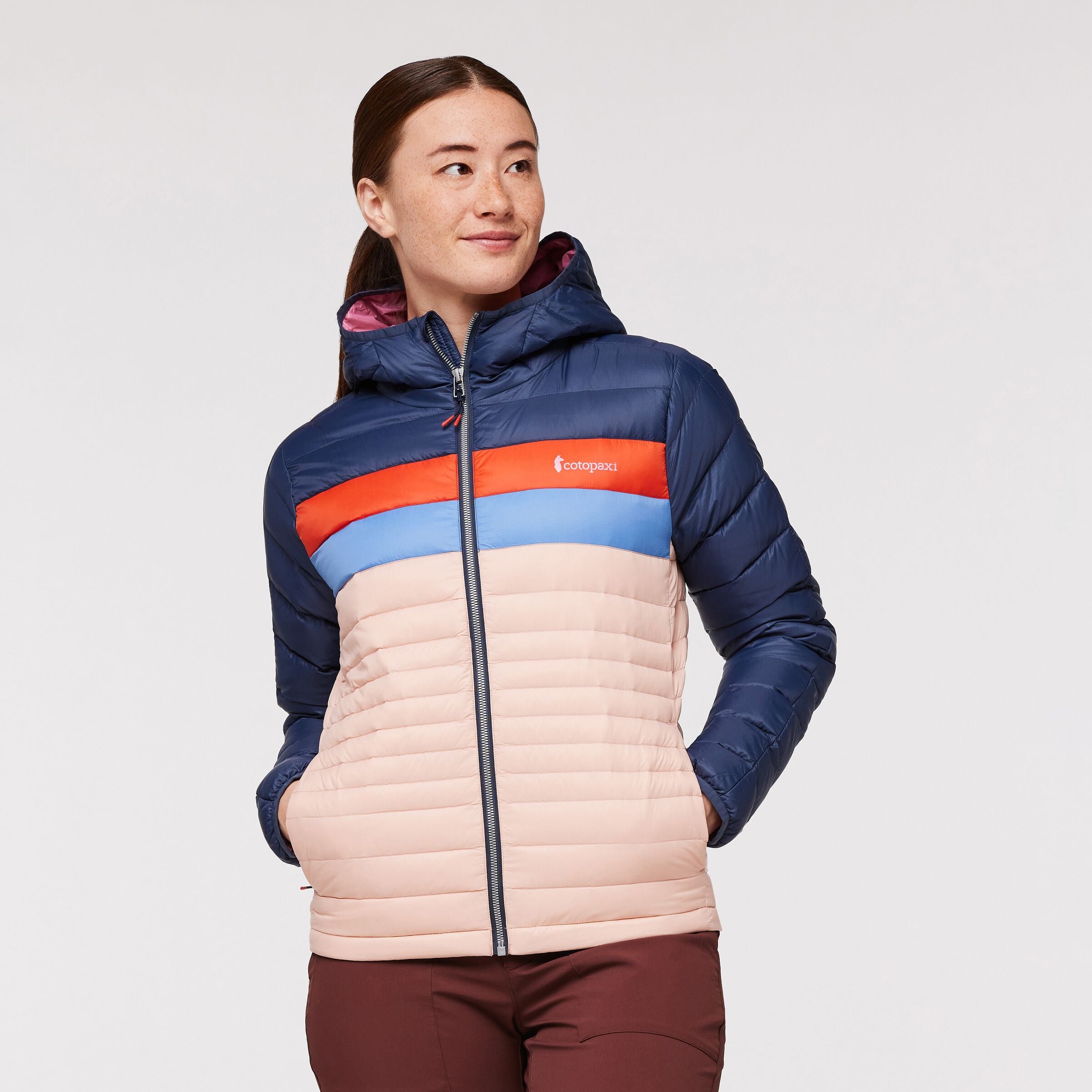 Fuego Hooded Down Jacket - Women's, Ink/Rosewood