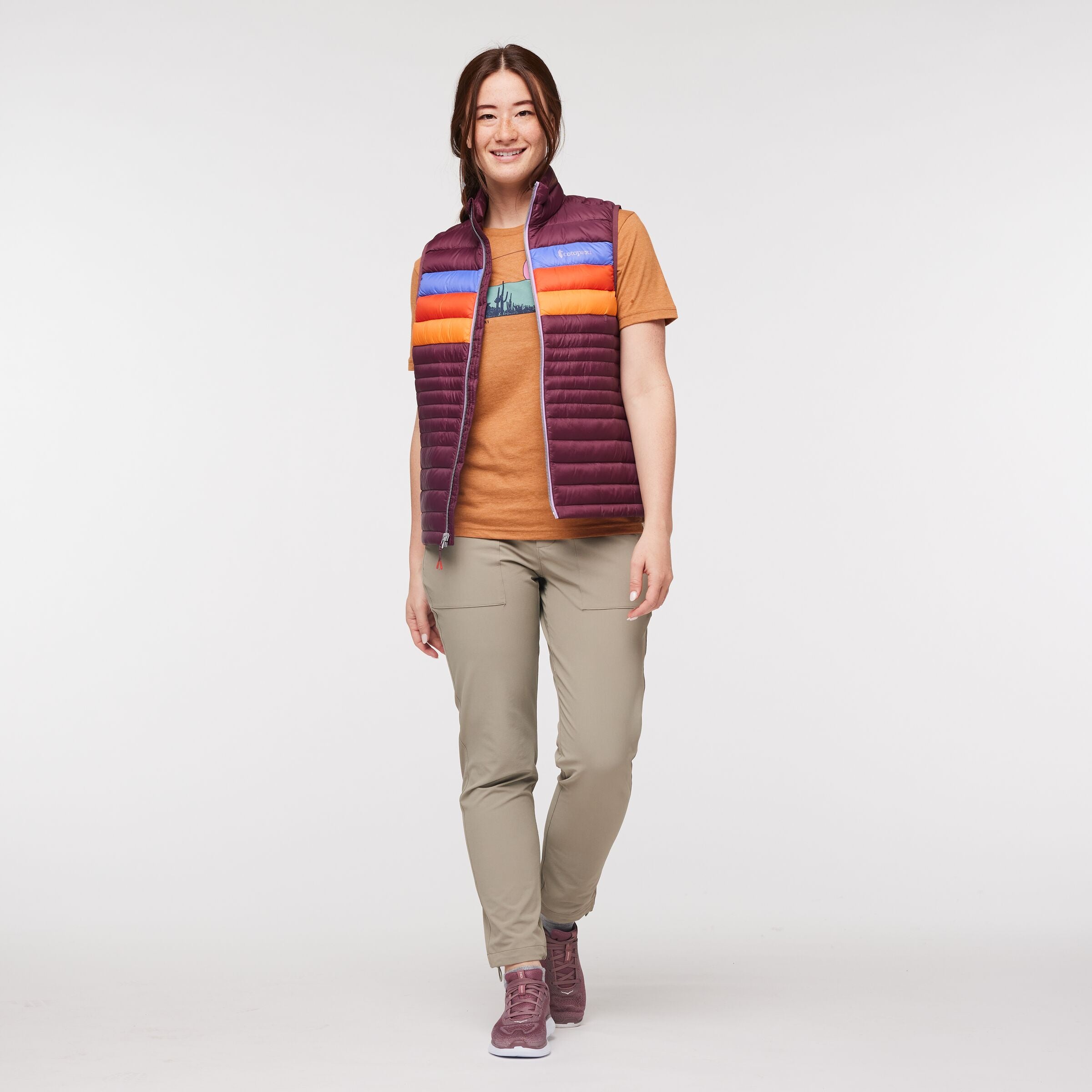 Fuego Down Vest - Women's, Wine Stripes
