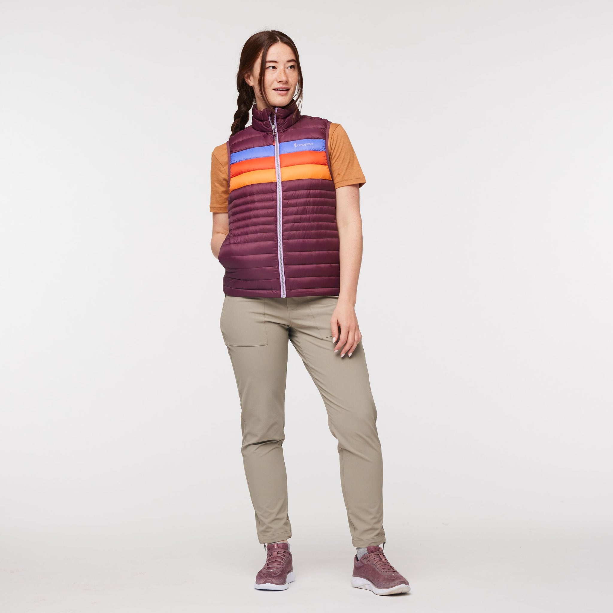 Fuego Down Vest - Women's, Wine Stripes