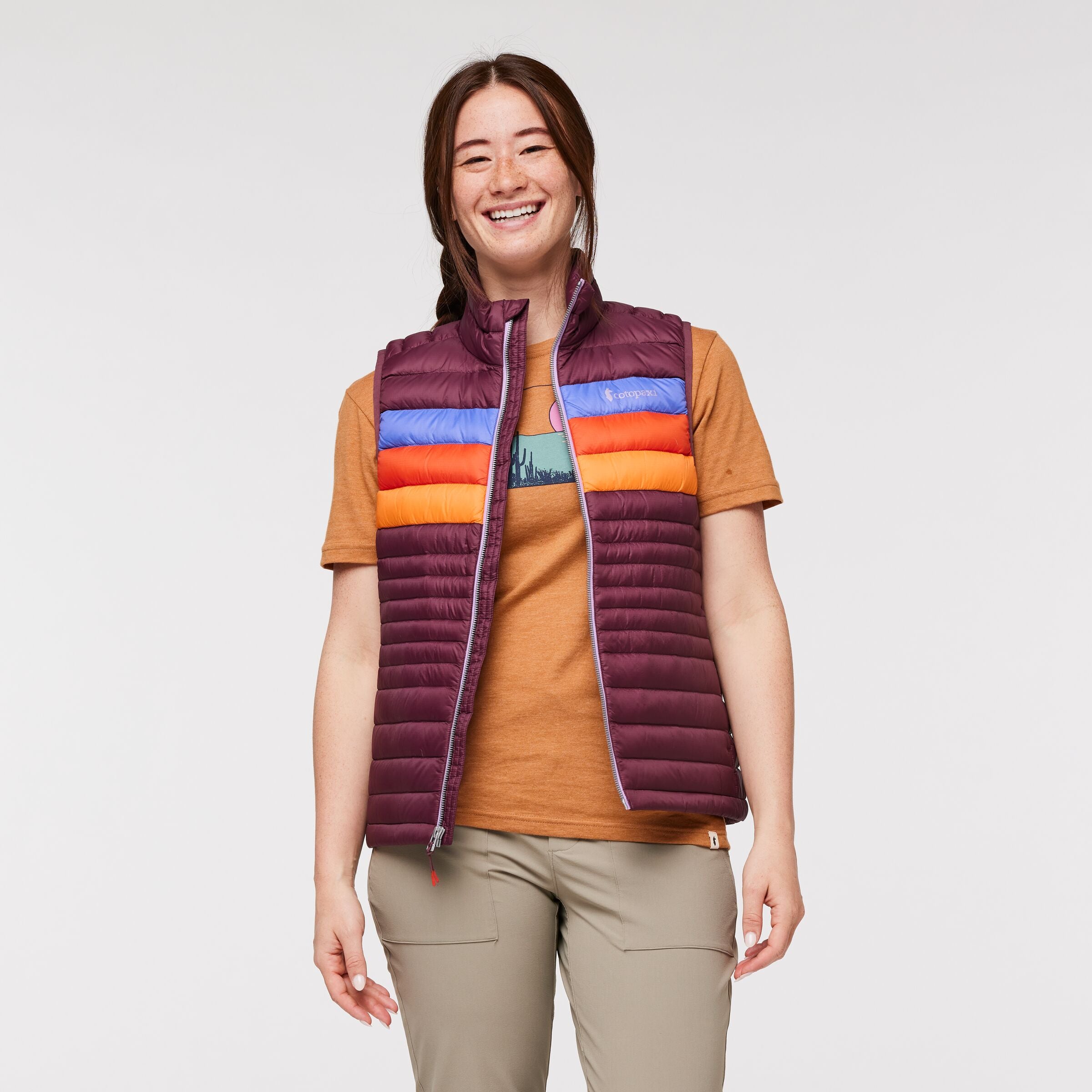Fuego Down Vest - Women's, Wine Stripes