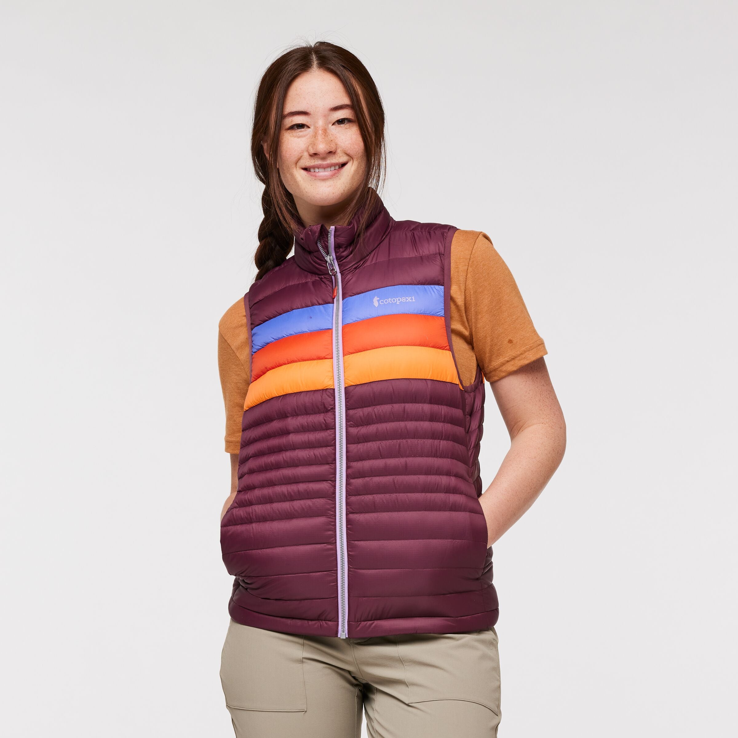 Fuego Down Vest - Women's, Wine Stripes