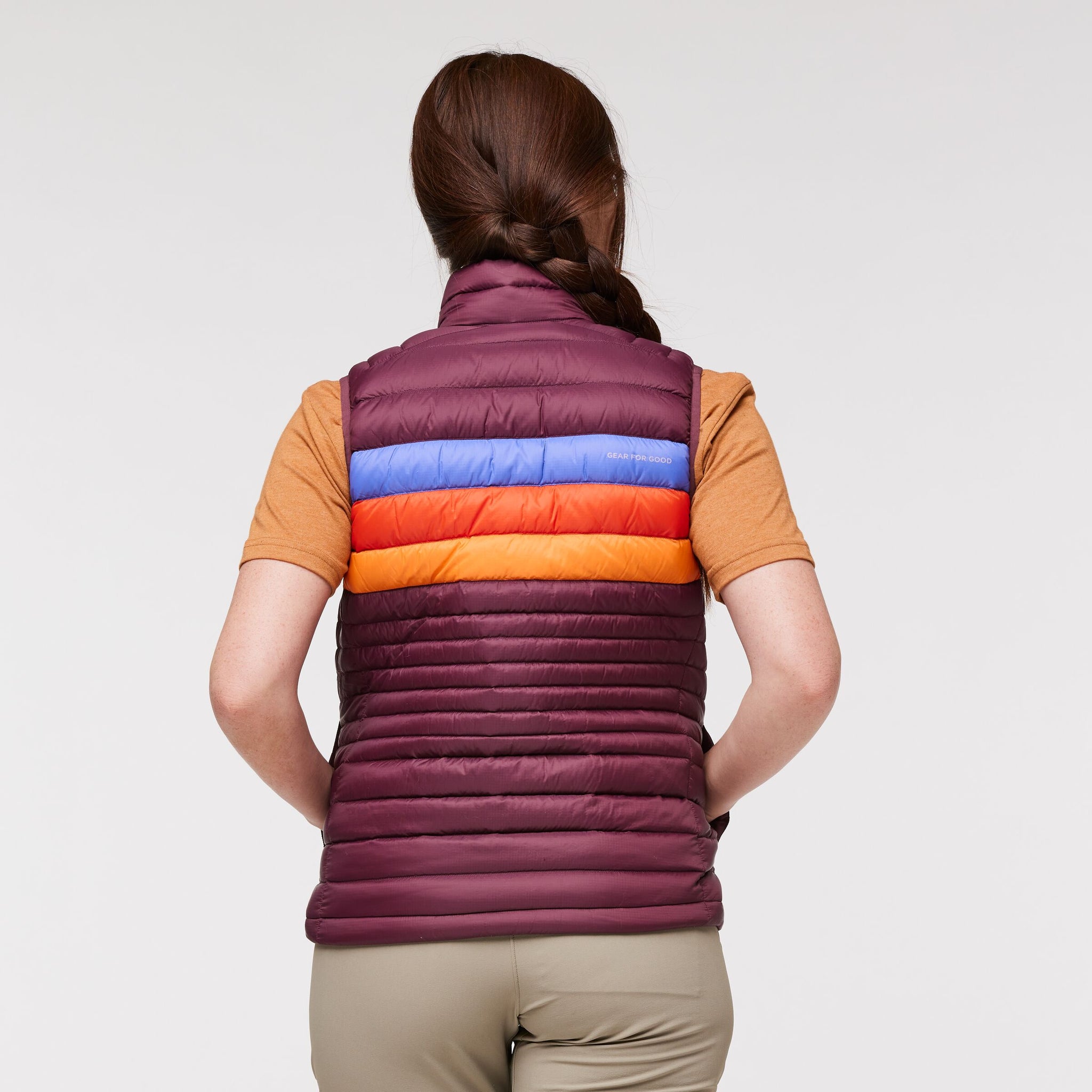 Fuego Down Vest - Women's, Wine Stripes