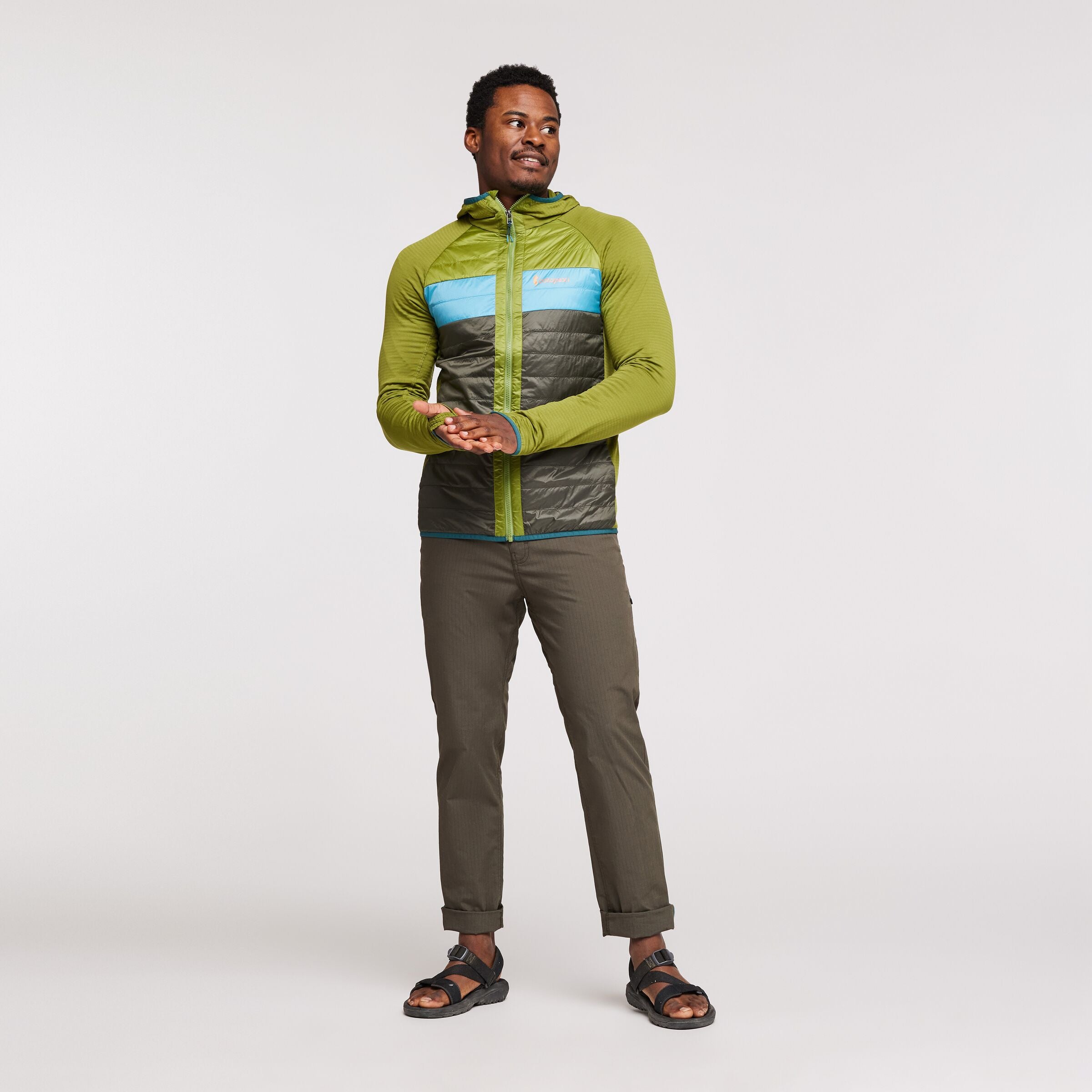 Capa Hybrid Insulated Hooded Jacket - Men's, Cedar & Iron, Model Jeremy