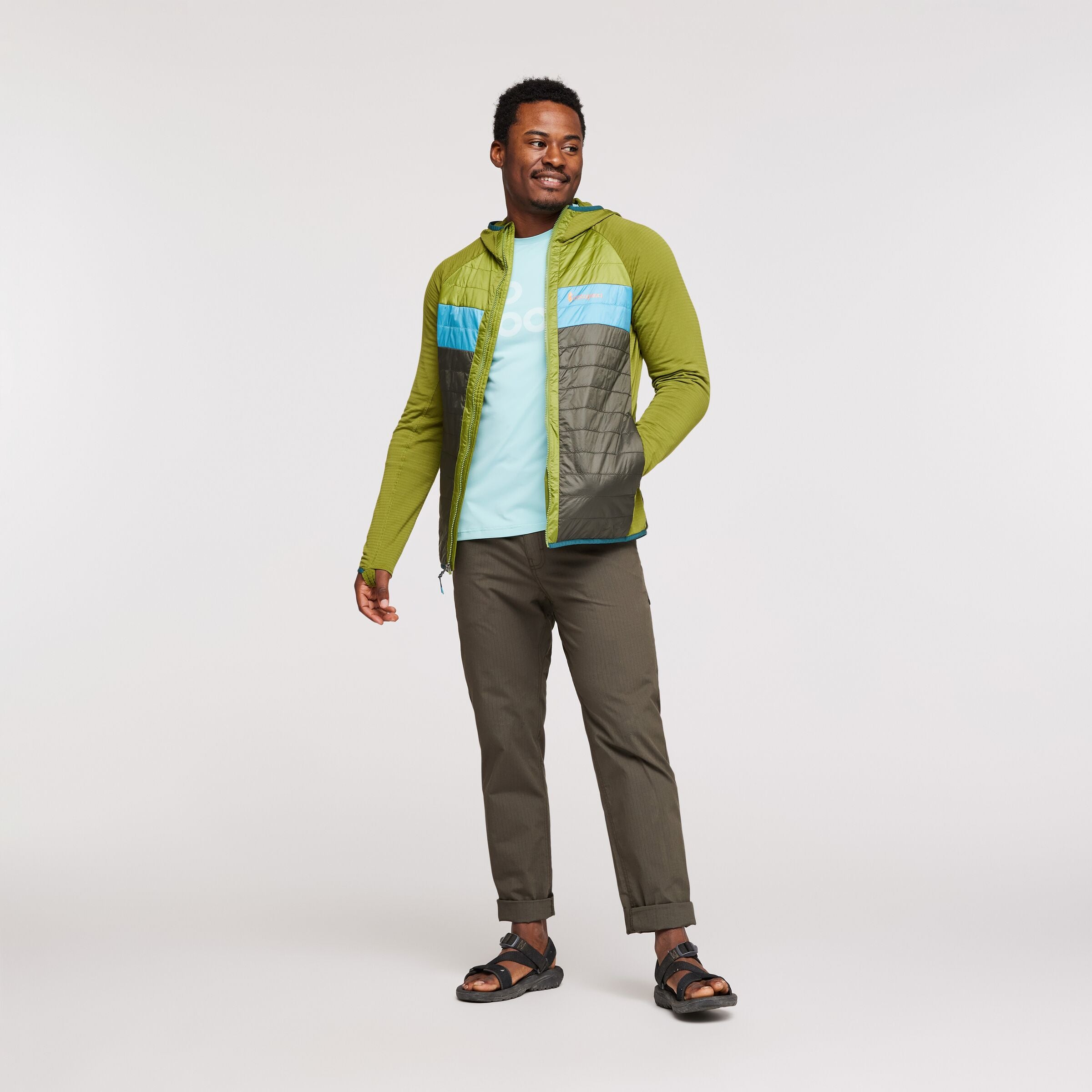 Capa Hybrid Insulated Hooded Jacket - Men's, Cedar & Iron, Model Jeremy