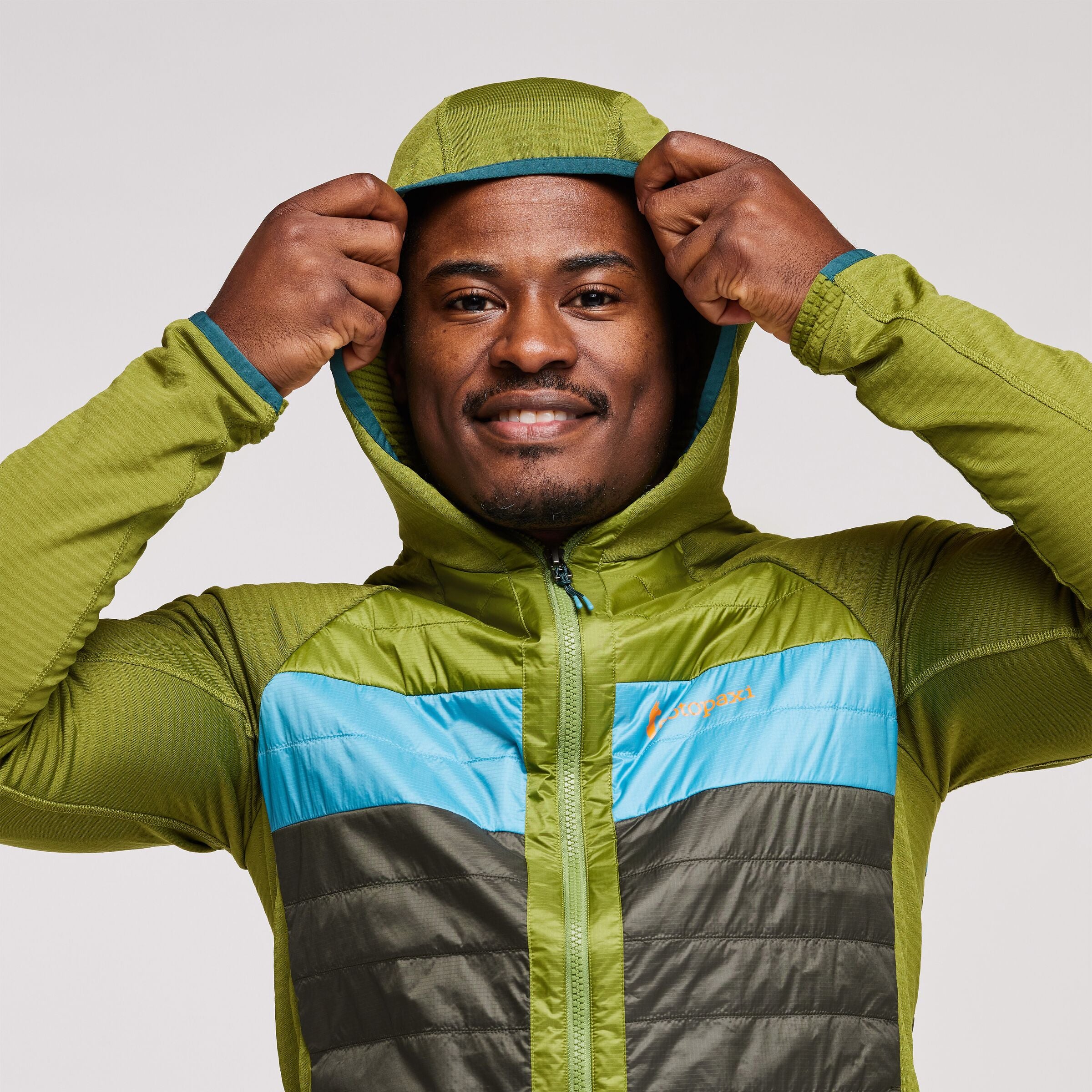 Capa Hybrid Insulated Hooded Jacket - Men's, Cedar & Iron, Model Jeremy